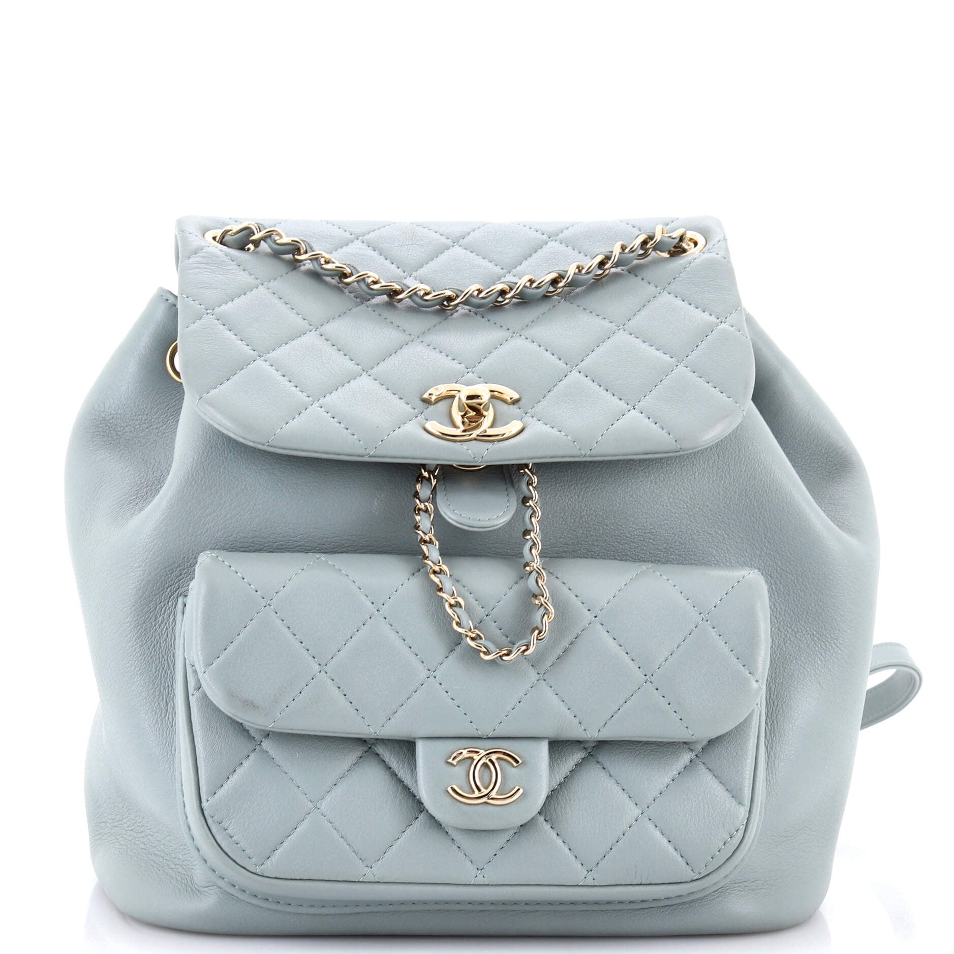 Duma Drawstring Backpack Quilted Leather Large