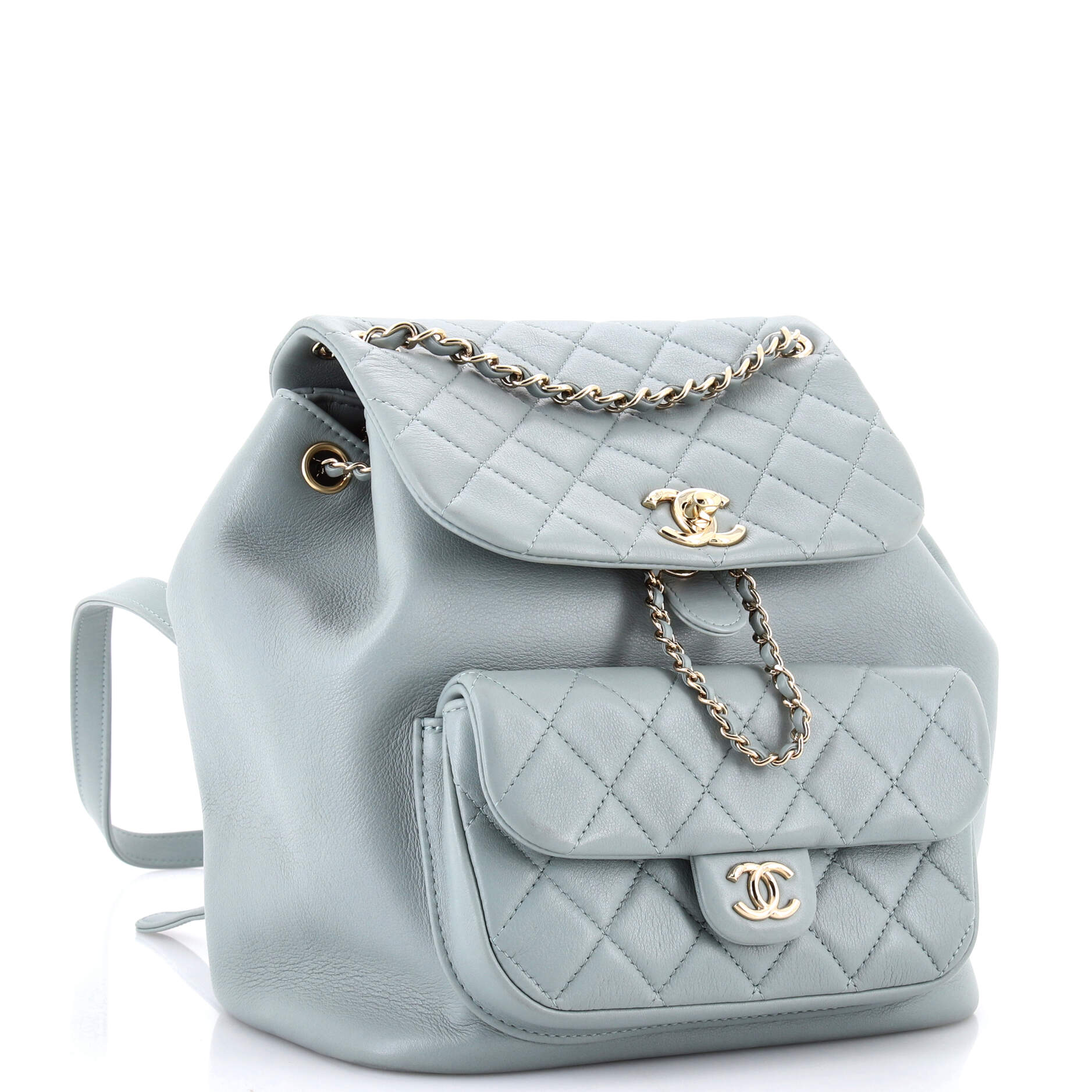 Duma Drawstring Backpack Quilted Leather Large