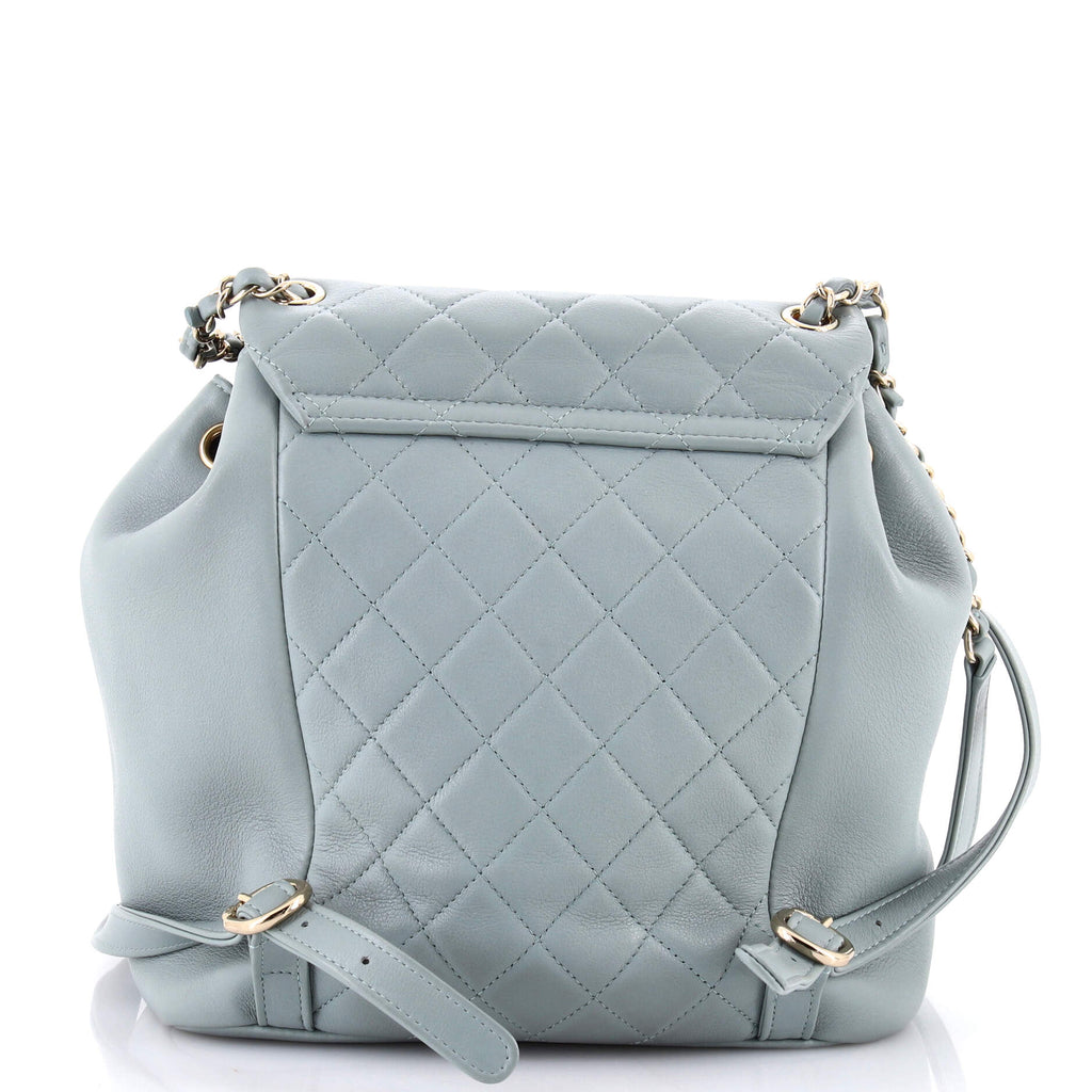 Duma Drawstring Backpack Quilted Leather Large
