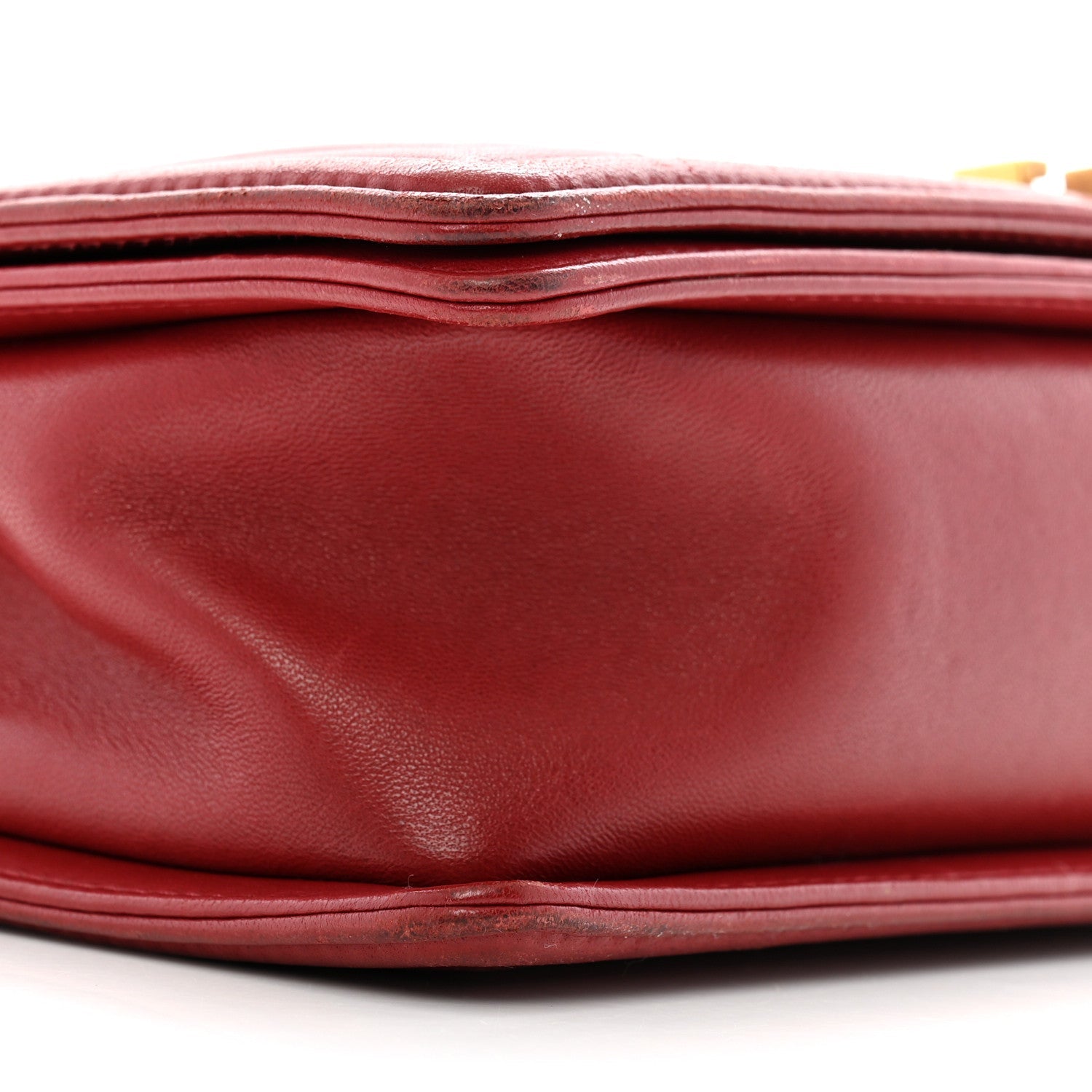 Lambskin Quilted New Medium Boy Flap Dark Red