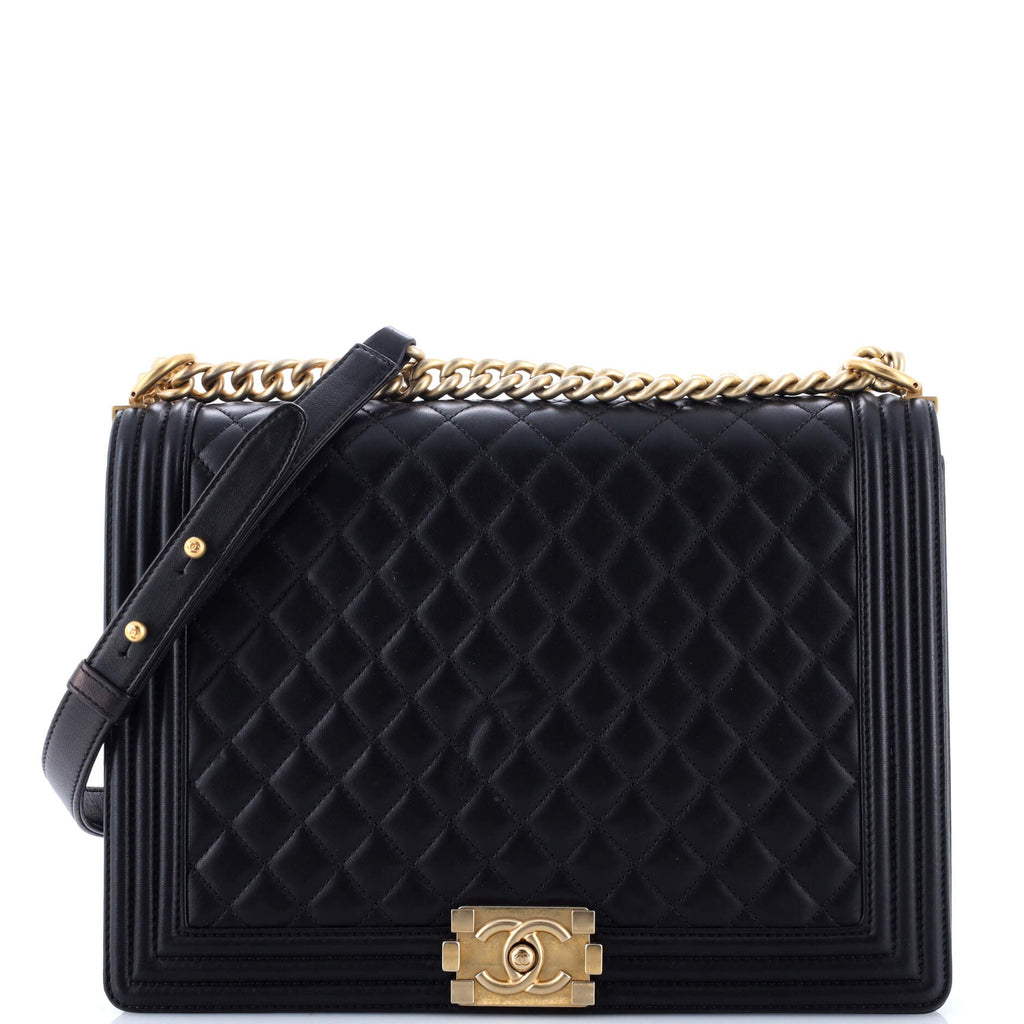 Boy Flap Bag Quilted Calfskin Large