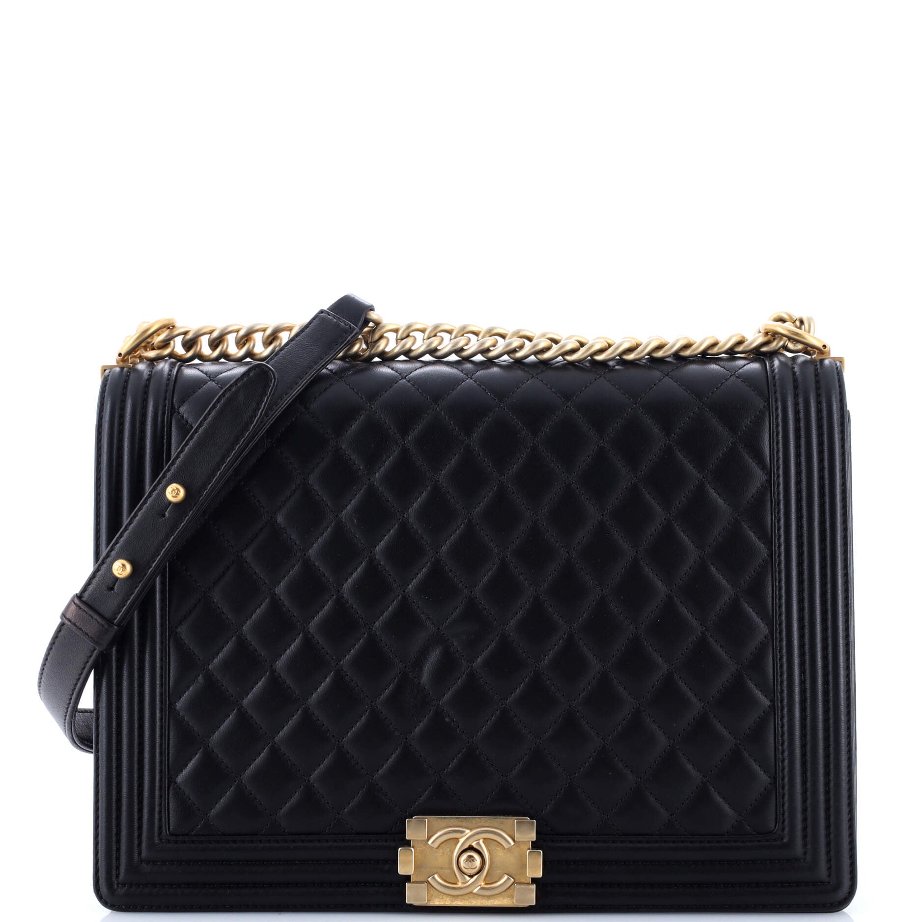 Boy Flap Bag Quilted Calfskin Large