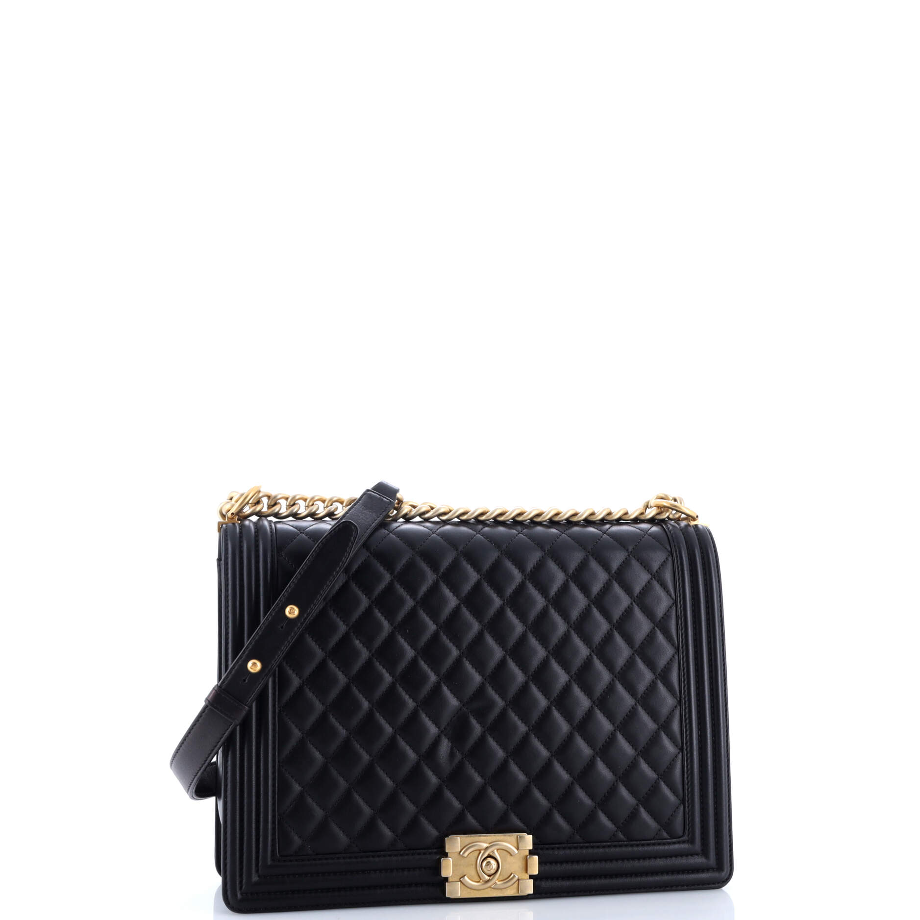 Boy Flap Bag Quilted Calfskin Large