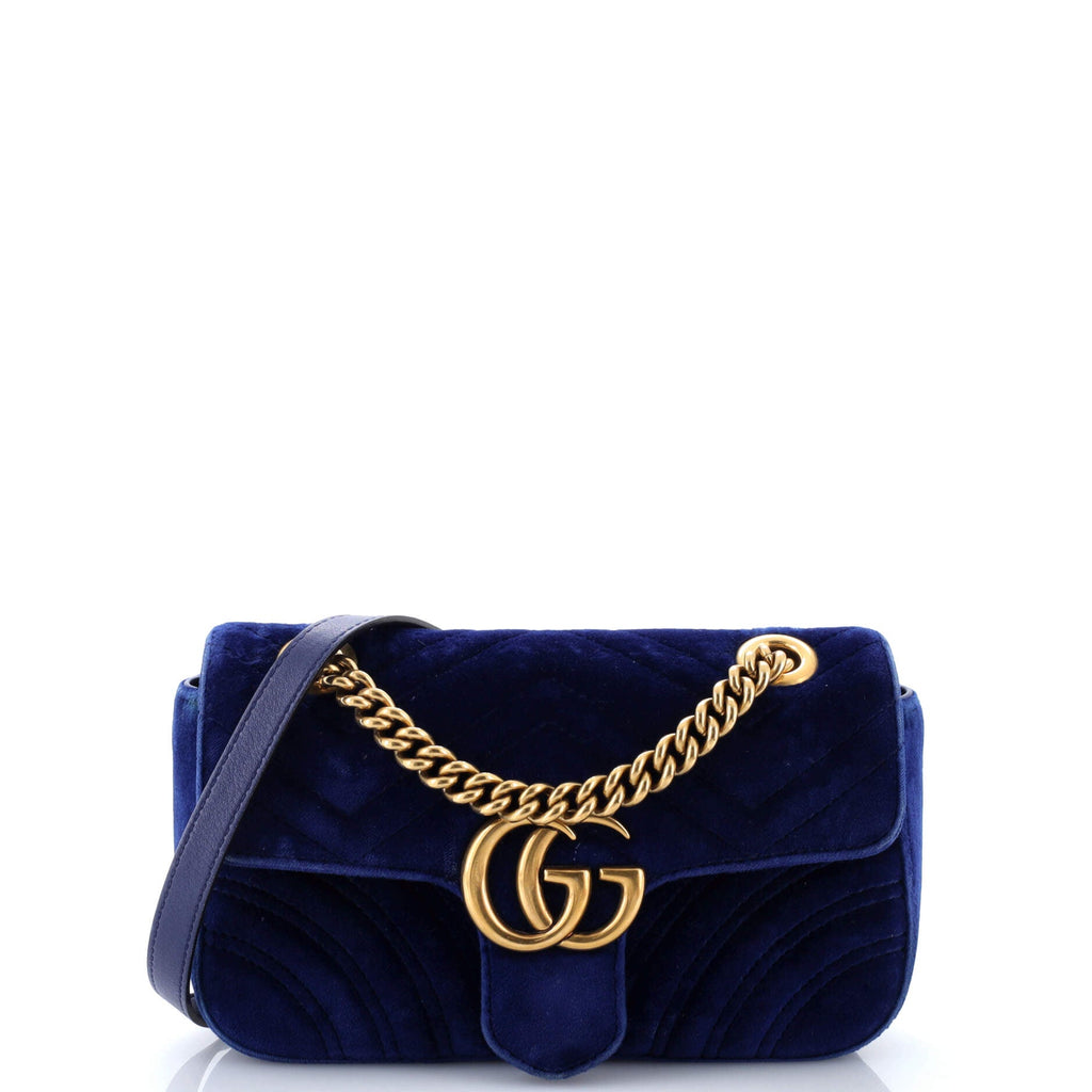 GG Marmont Flap Bag Matelasse Velvet Mini