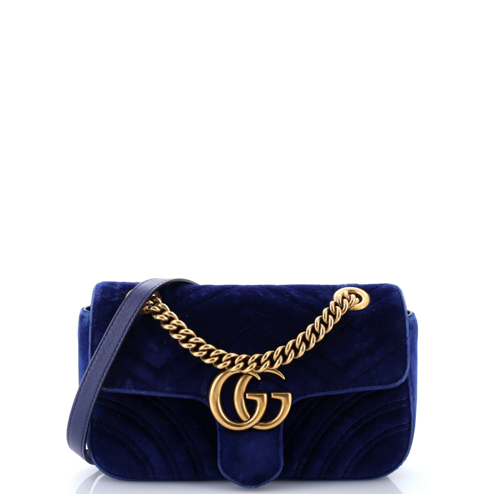 GG Marmont Flap Bag Matelasse Velvet Mini