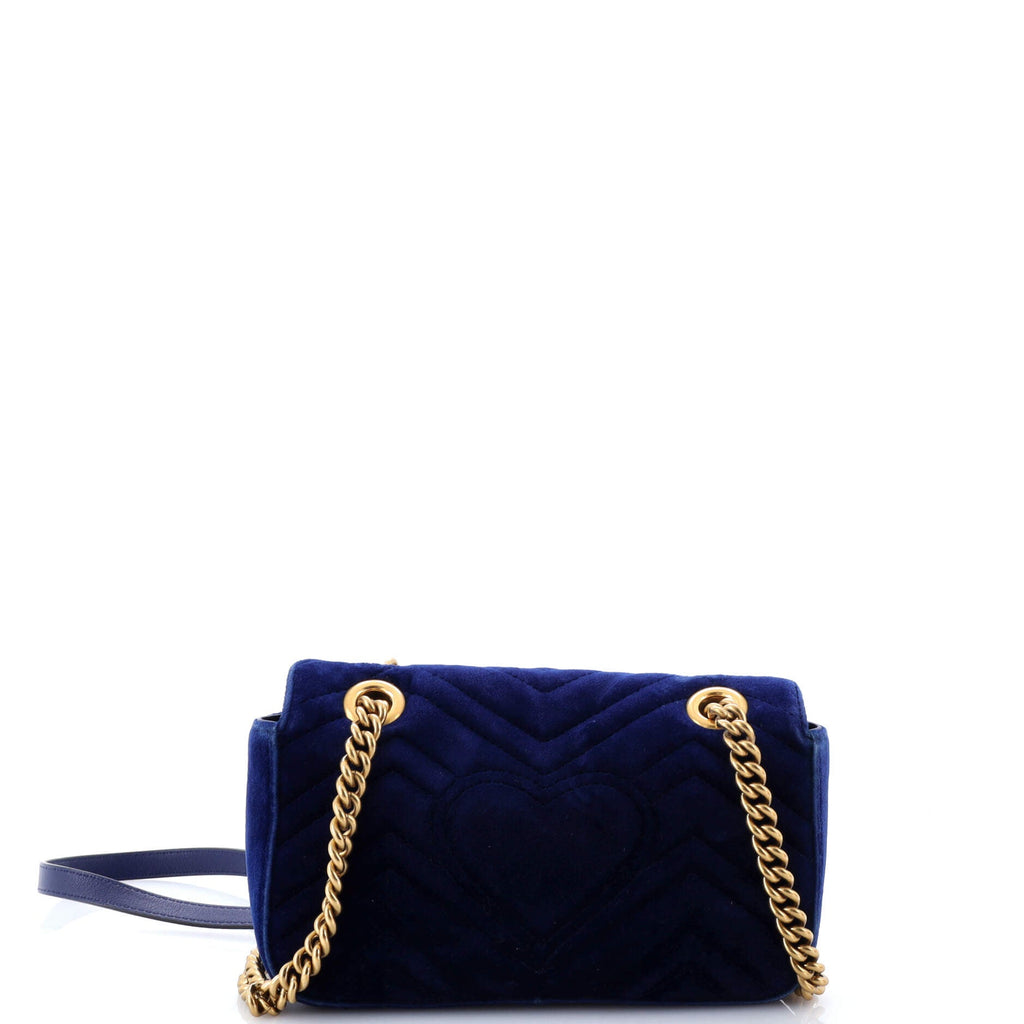 GG Marmont Flap Bag Matelasse Velvet Mini