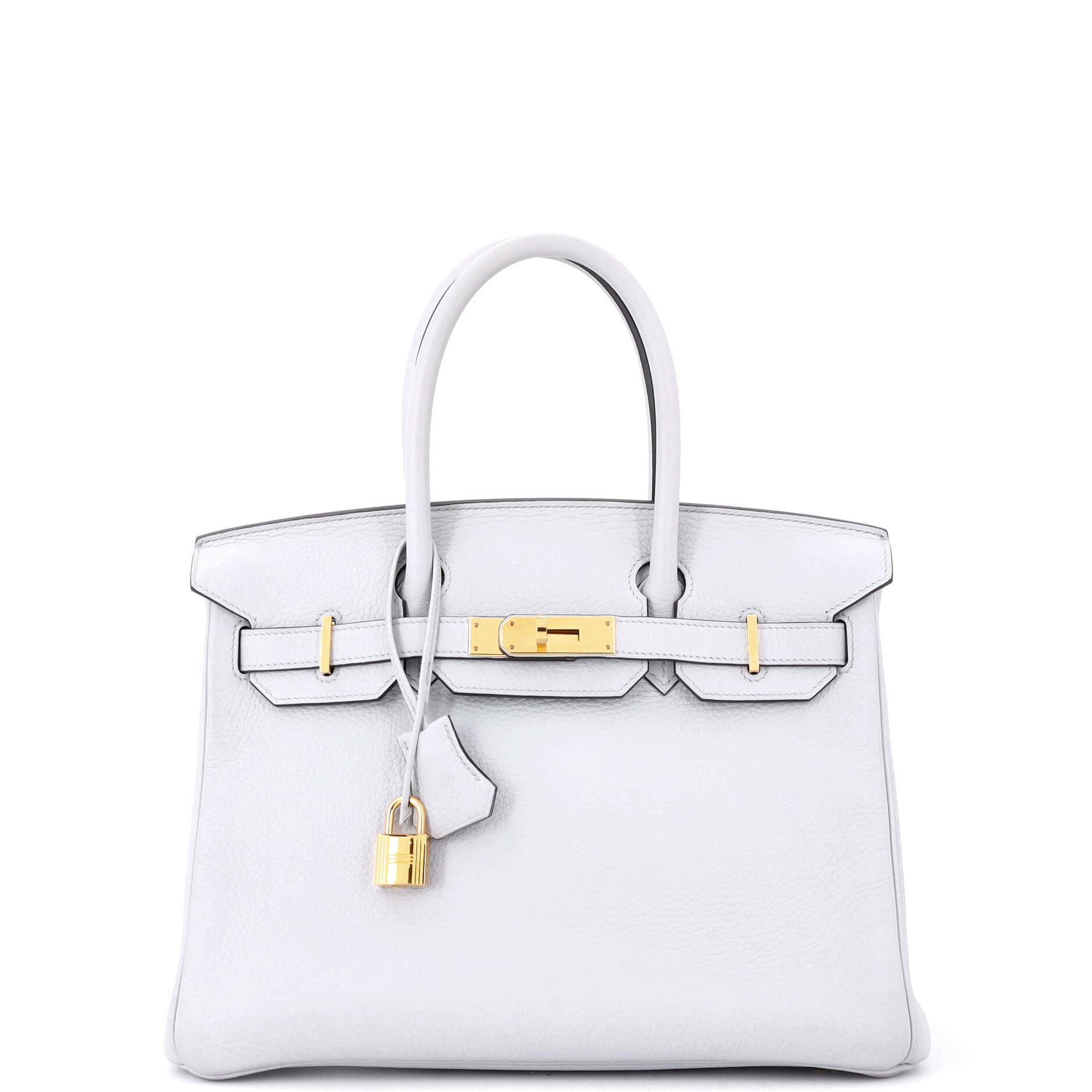 Birkin Handbag Bleu Pale Clemence with Gold Hardware 30
