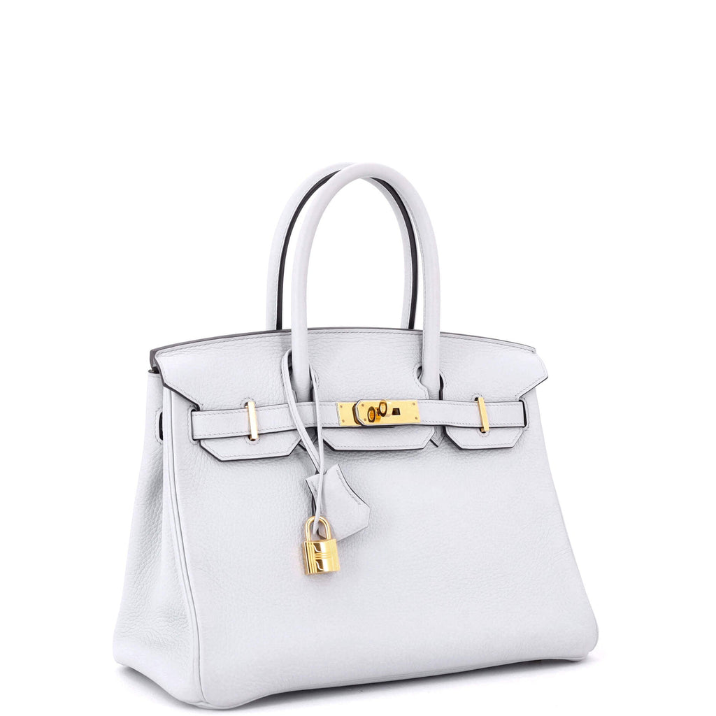 Birkin Handbag Bleu Pale Clemence with Gold Hardware 30