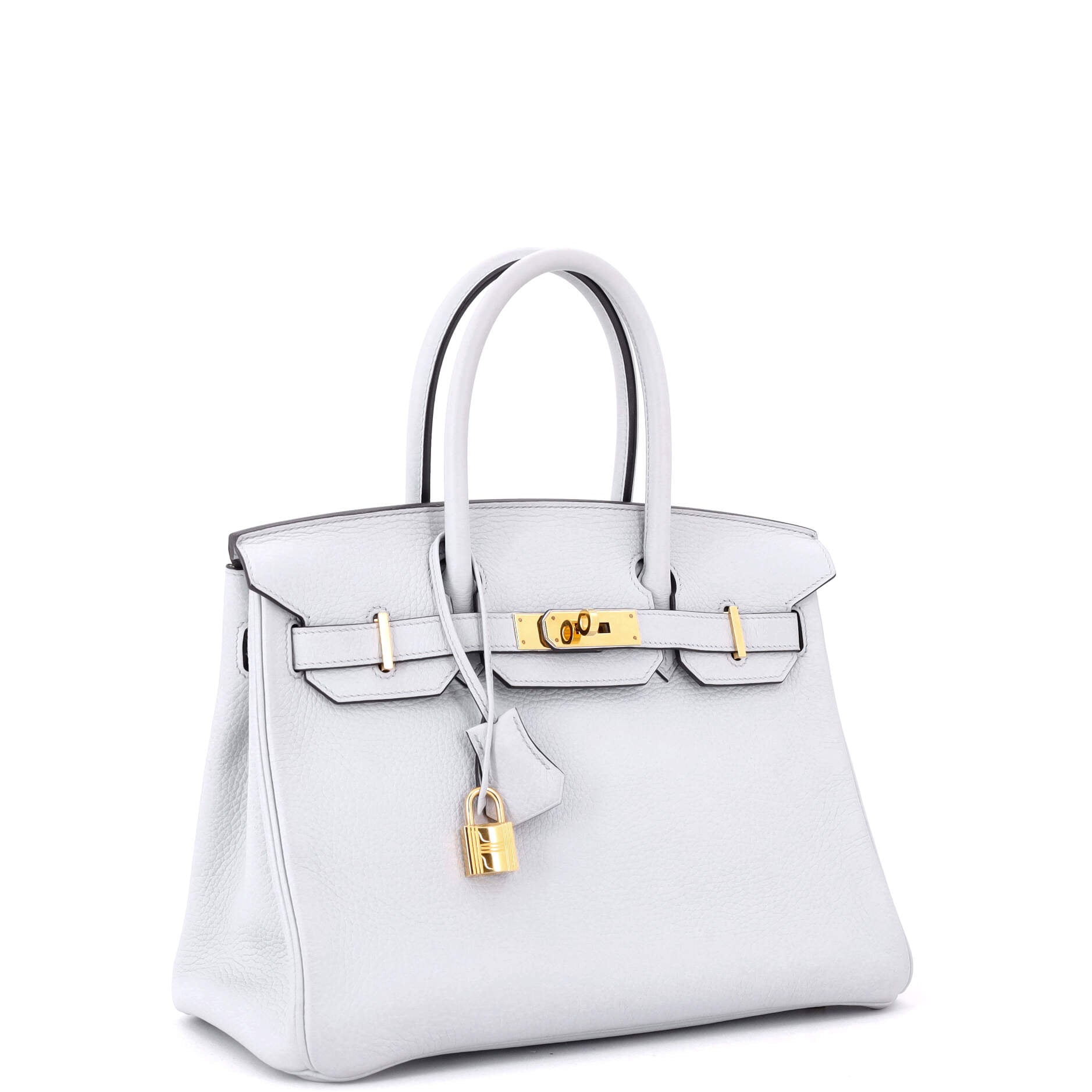 Birkin Handbag Bleu Pale Clemence with Gold Hardware 30