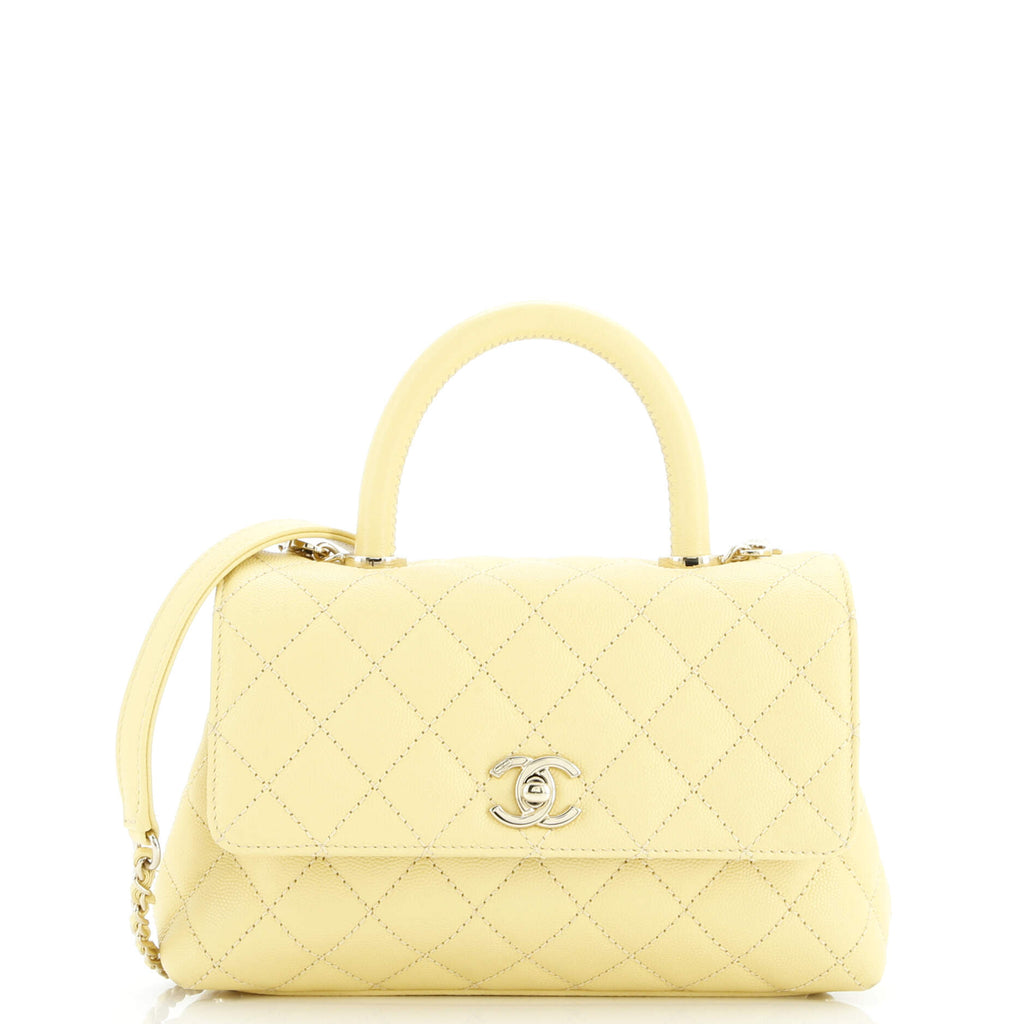 Coco Top Handle Bag Quilted Caviar Mini