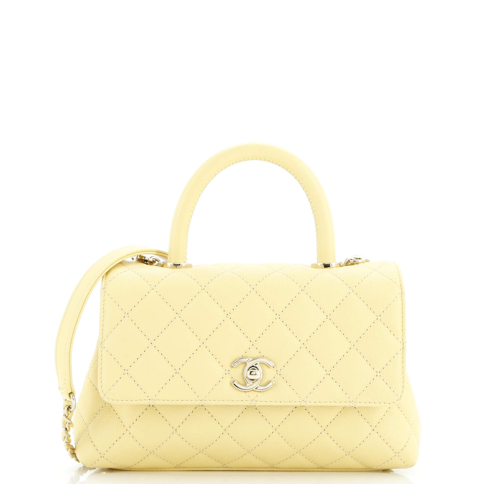 Coco Top Handle Bag Quilted Caviar Mini