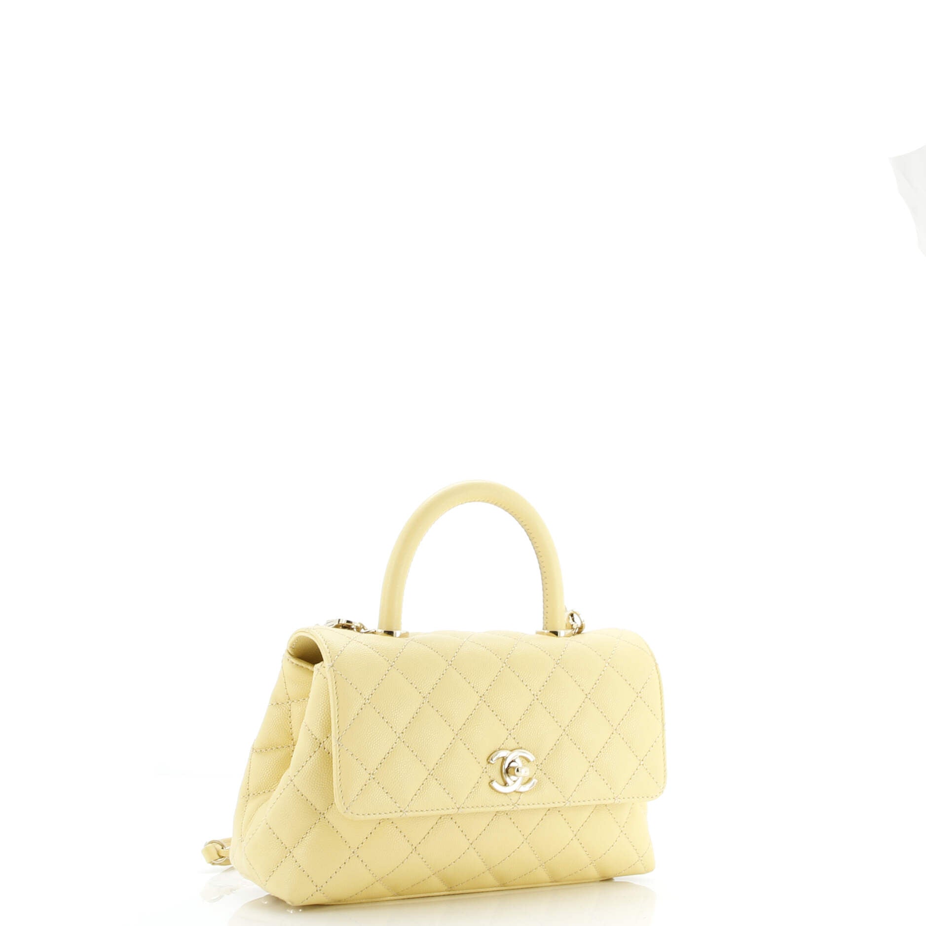 Coco Top Handle Bag Quilted Caviar Mini