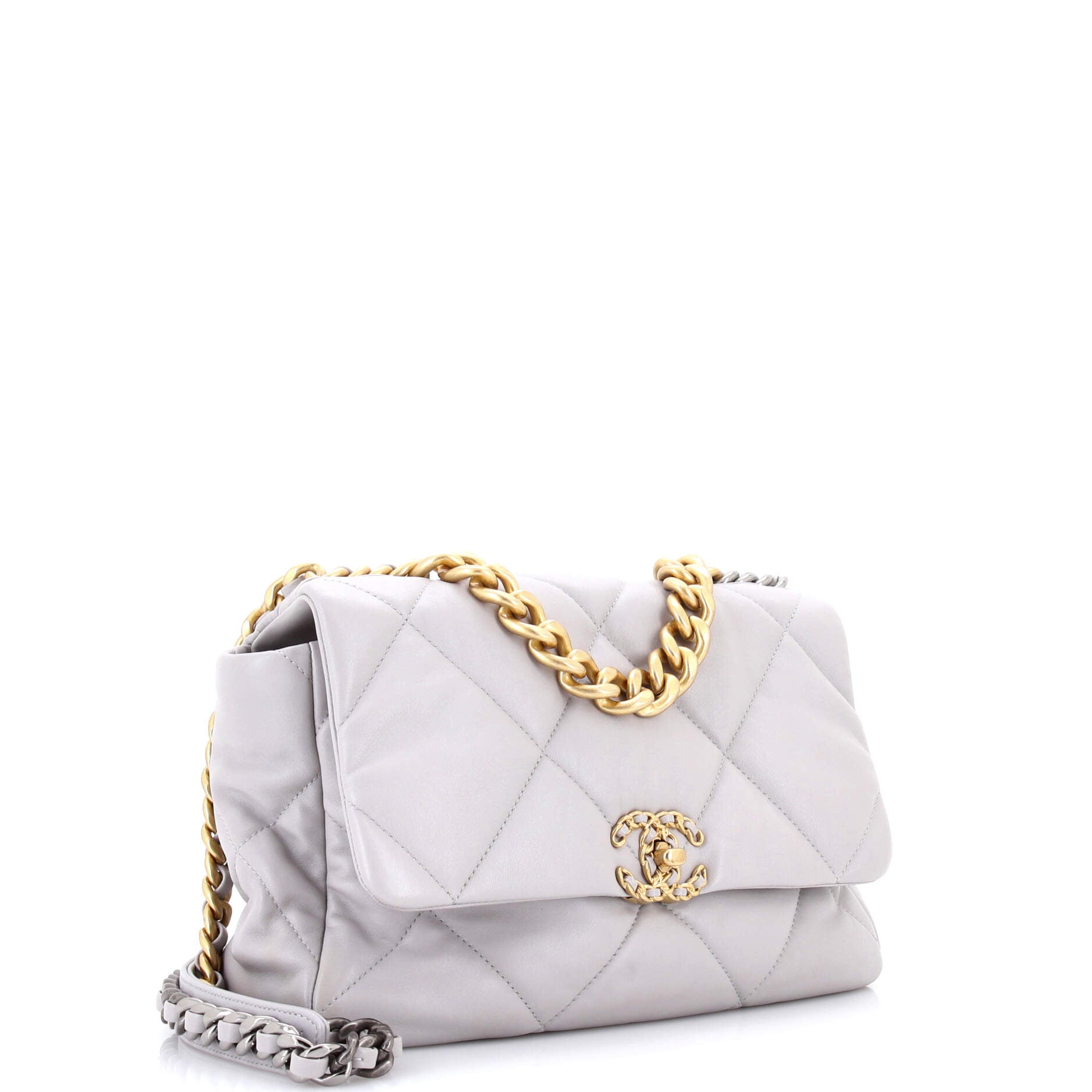 19 Flap Bag Quilted Leather Large