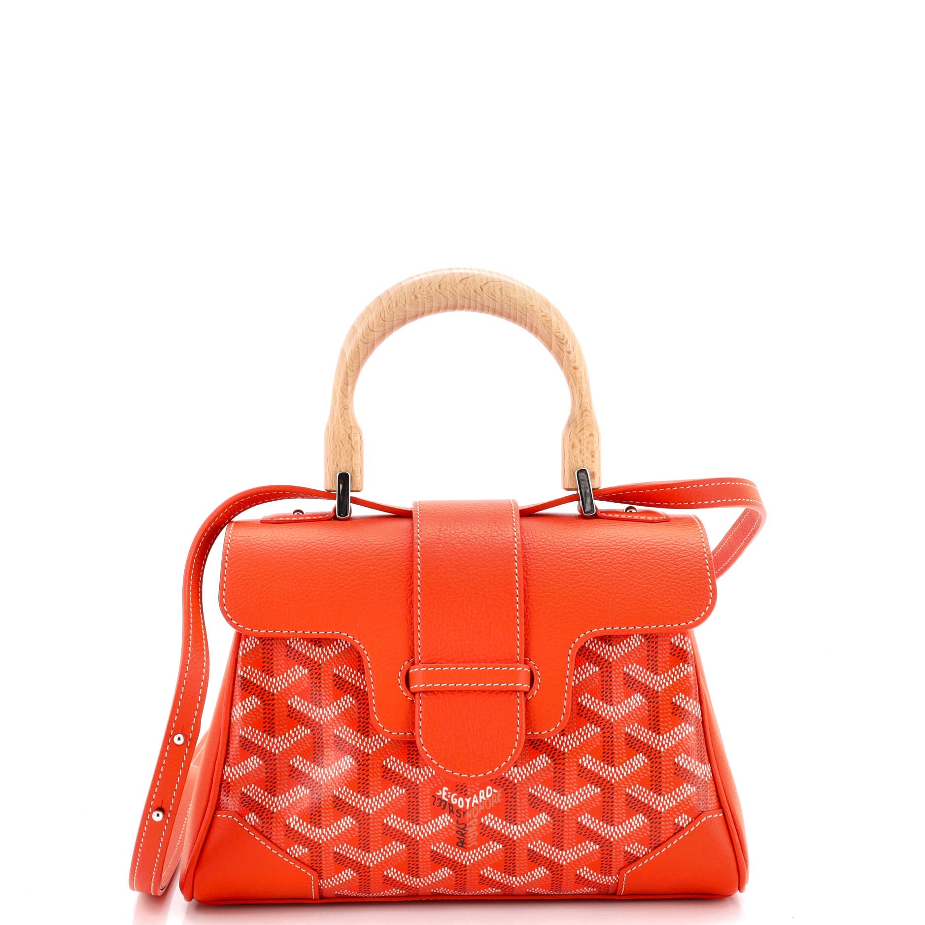 Saigon Top Handle Bag Coated Canvas with Leather Mini