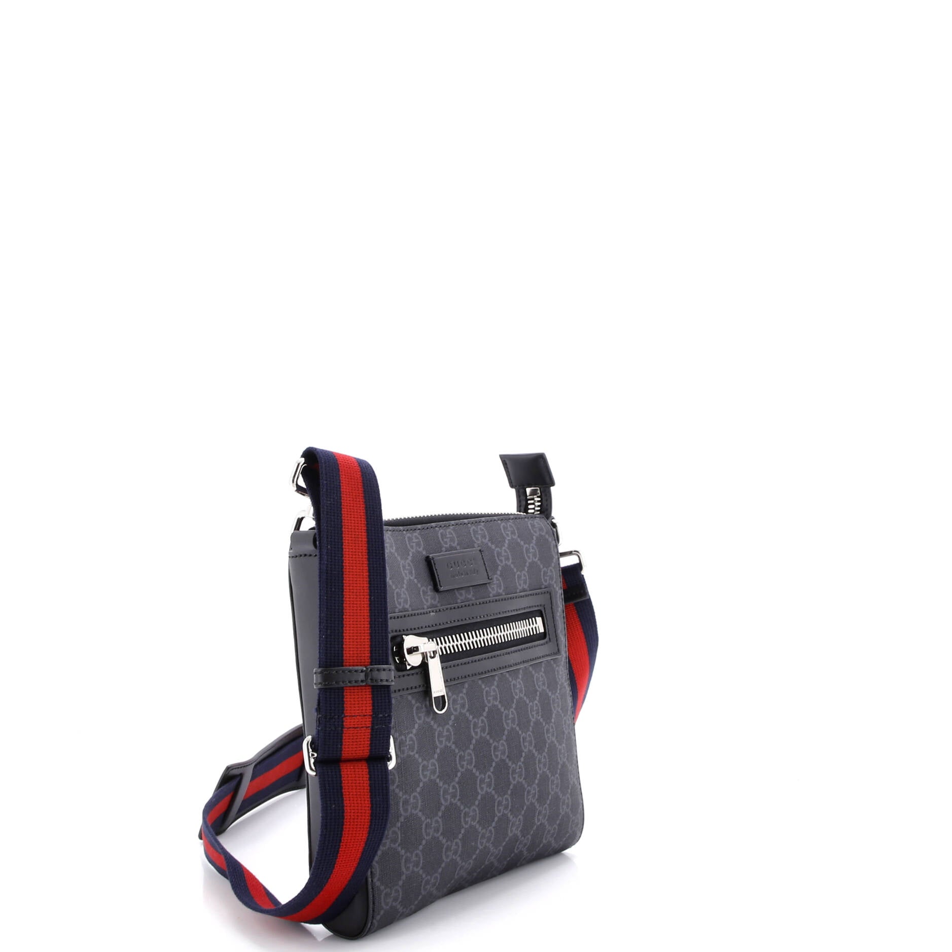 Web Strap Front Zip Messenger Bag GG Coated Canvas Small