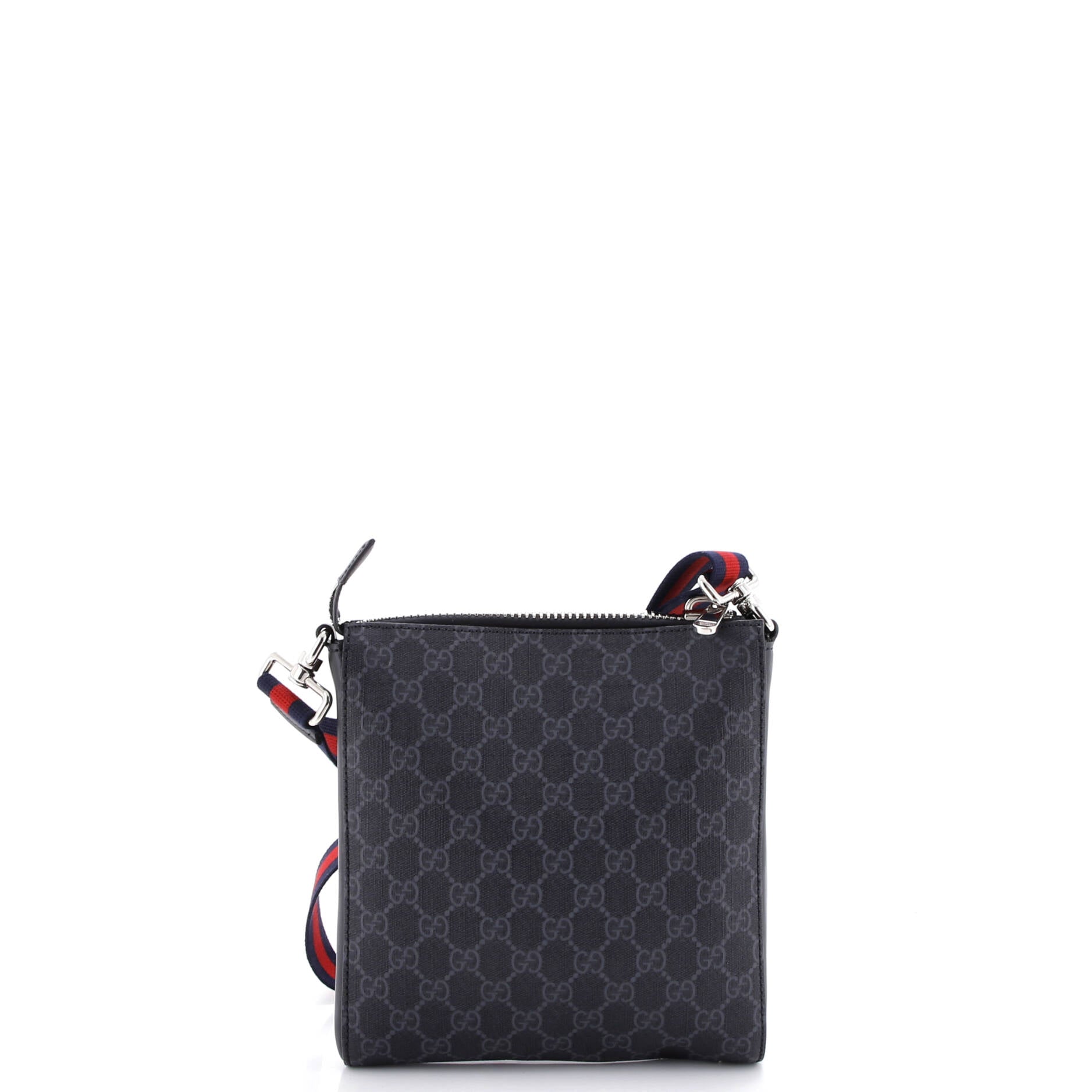 Web Strap Front Zip Messenger Bag GG Coated Canvas Small