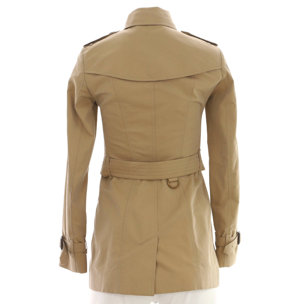 Women's Double Breasted Belted Mid-Length Trench Coat Cotton