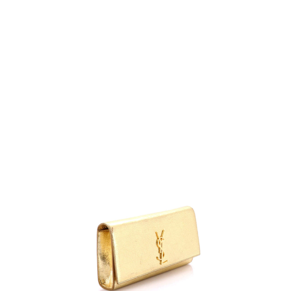 Classic Monogram Clutch Metallic Calfskin Long