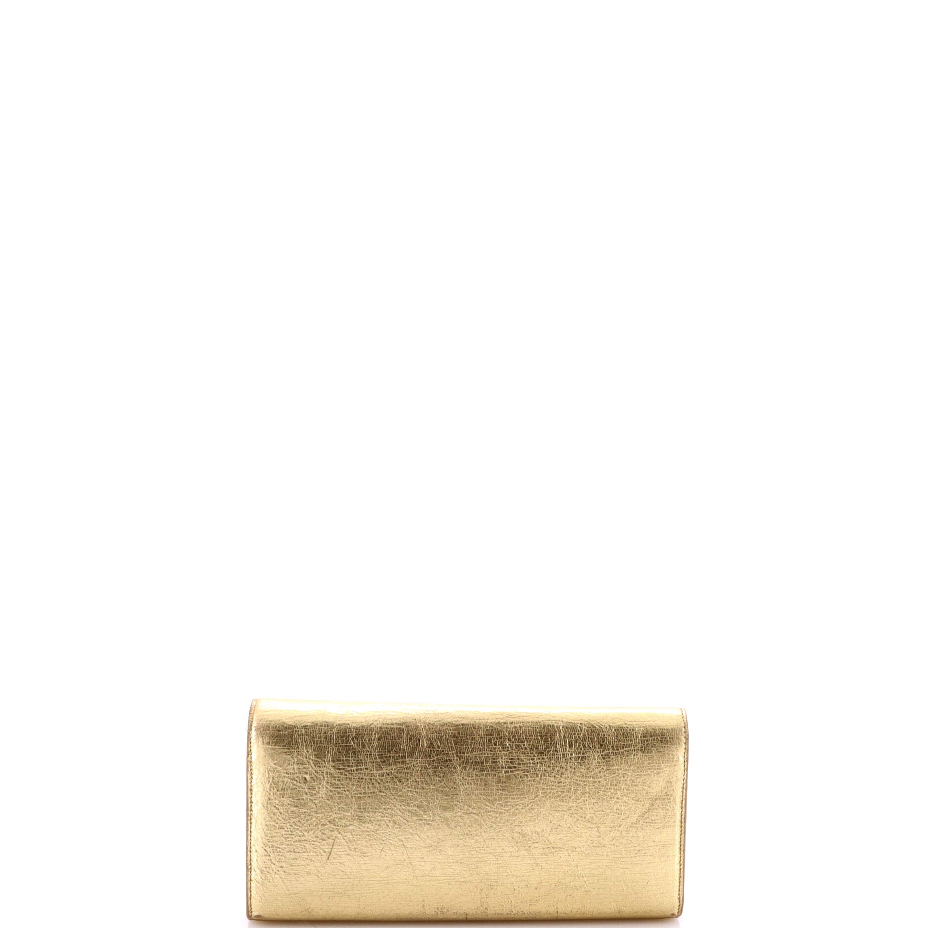 Classic Monogram Clutch Metallic Calfskin Long