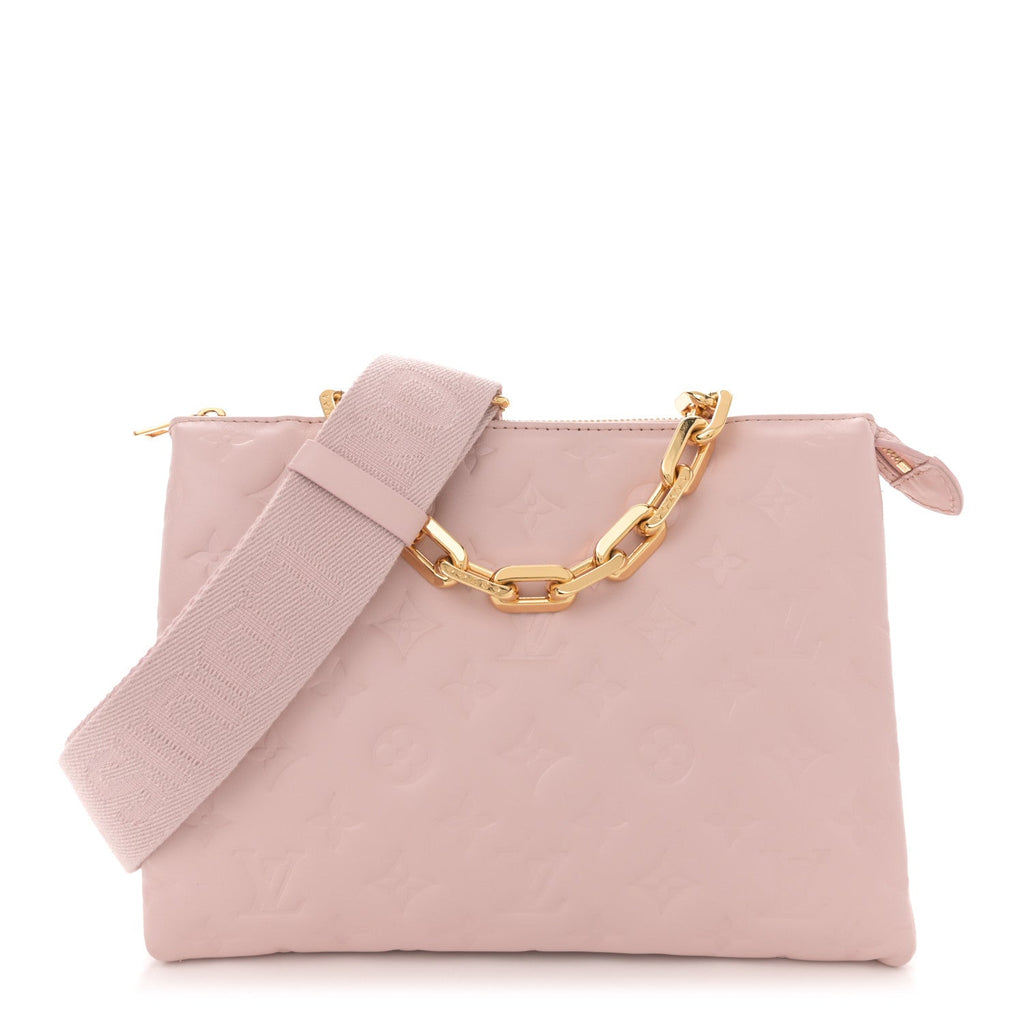 Lambskin Embossed Monogram Coussin PM Rose