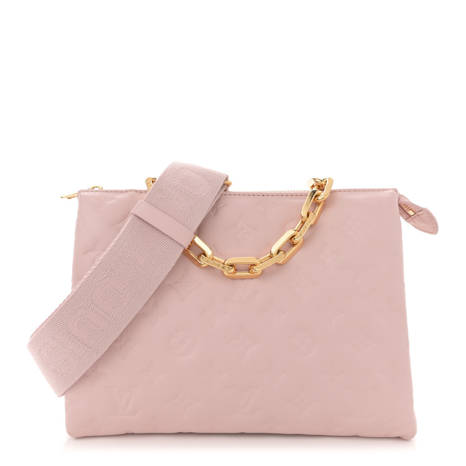 Lambskin Embossed Monogram Coussin PM Rose