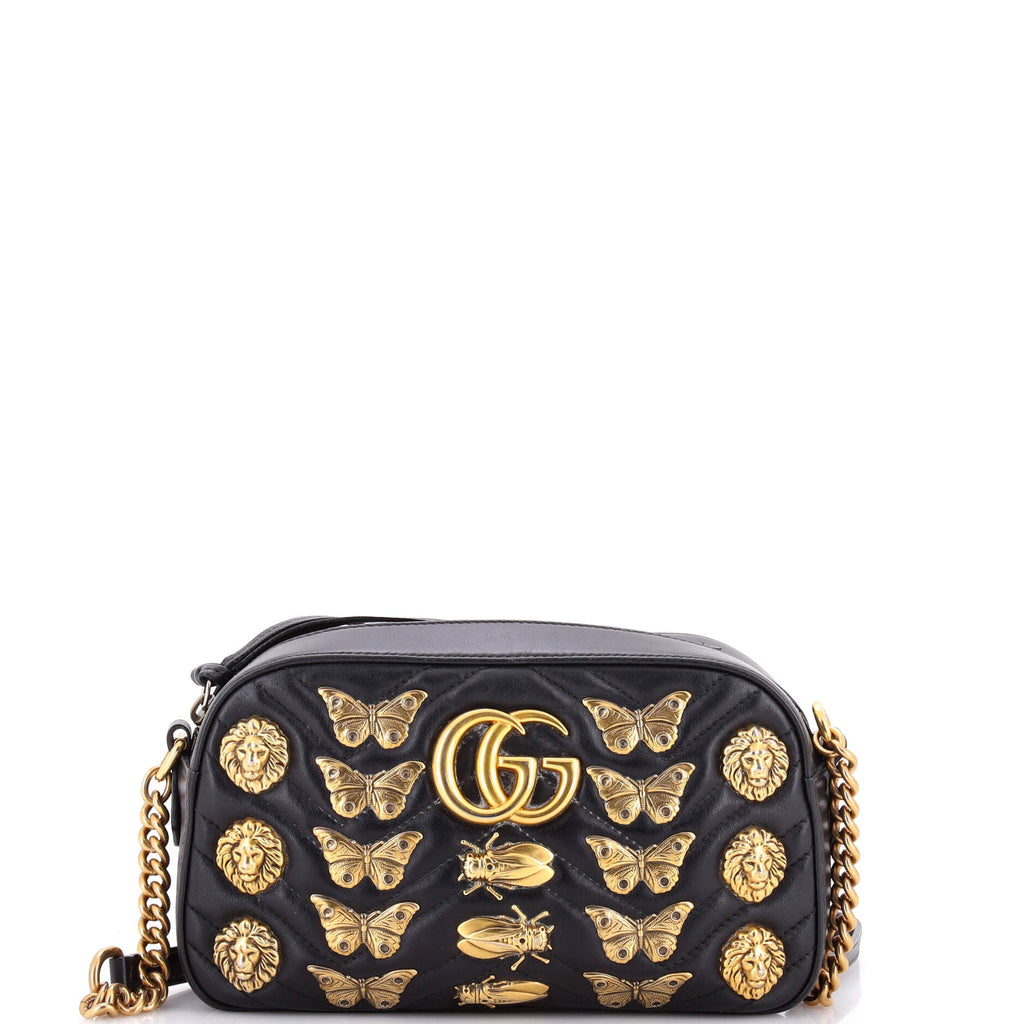 GG Marmont Shoulder Bag Embellished Matelasse Leather Small