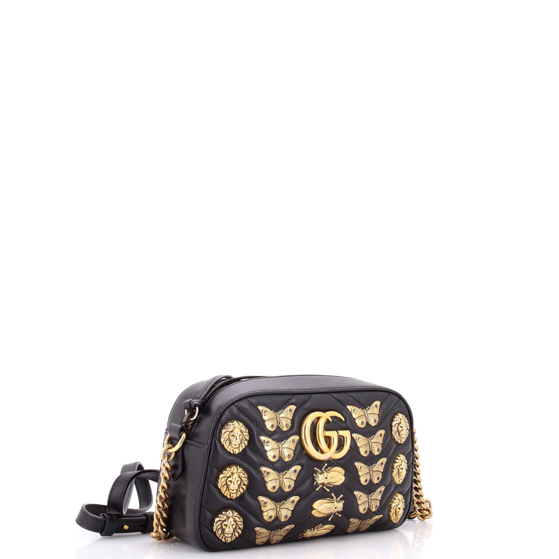 GG Marmont Shoulder Bag Embellished Matelasse Leather Small