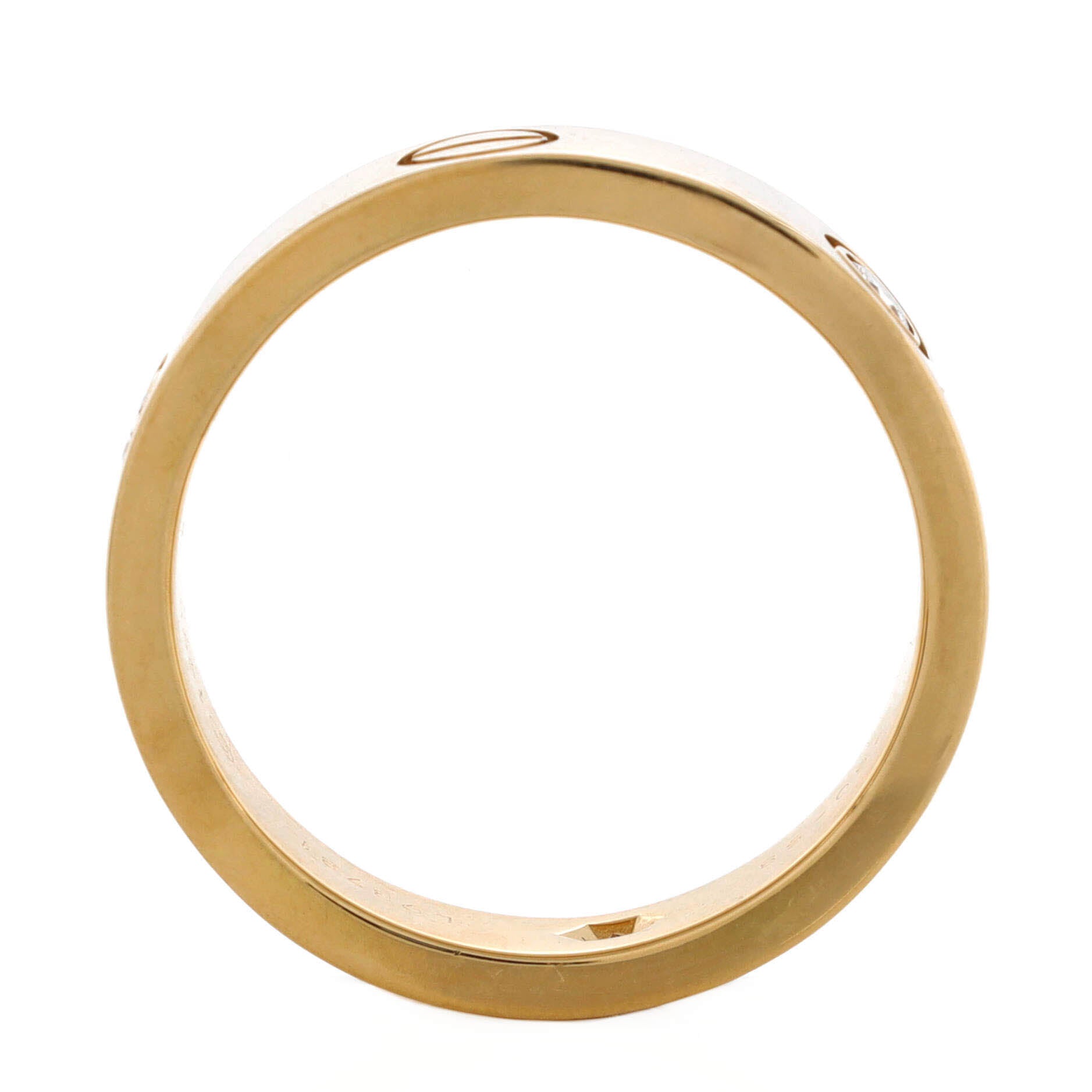 Love 3 Diamonds Band Ring 18K Yellow Gold with Diamonds