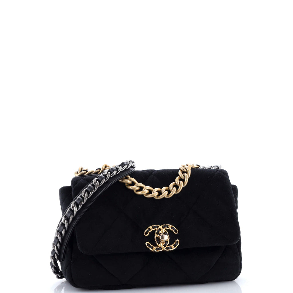 19 Flap Bag Quilted Velvet Medium