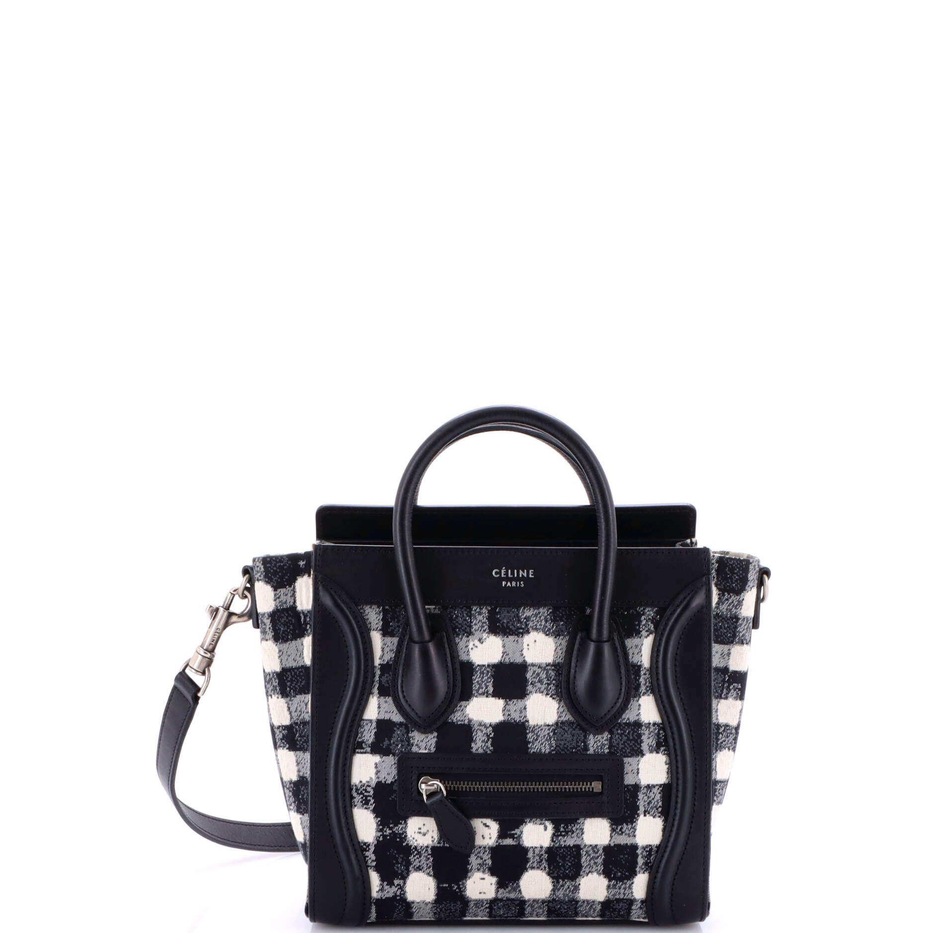 Luggage Bag Printed Jacquard and Leather Nano