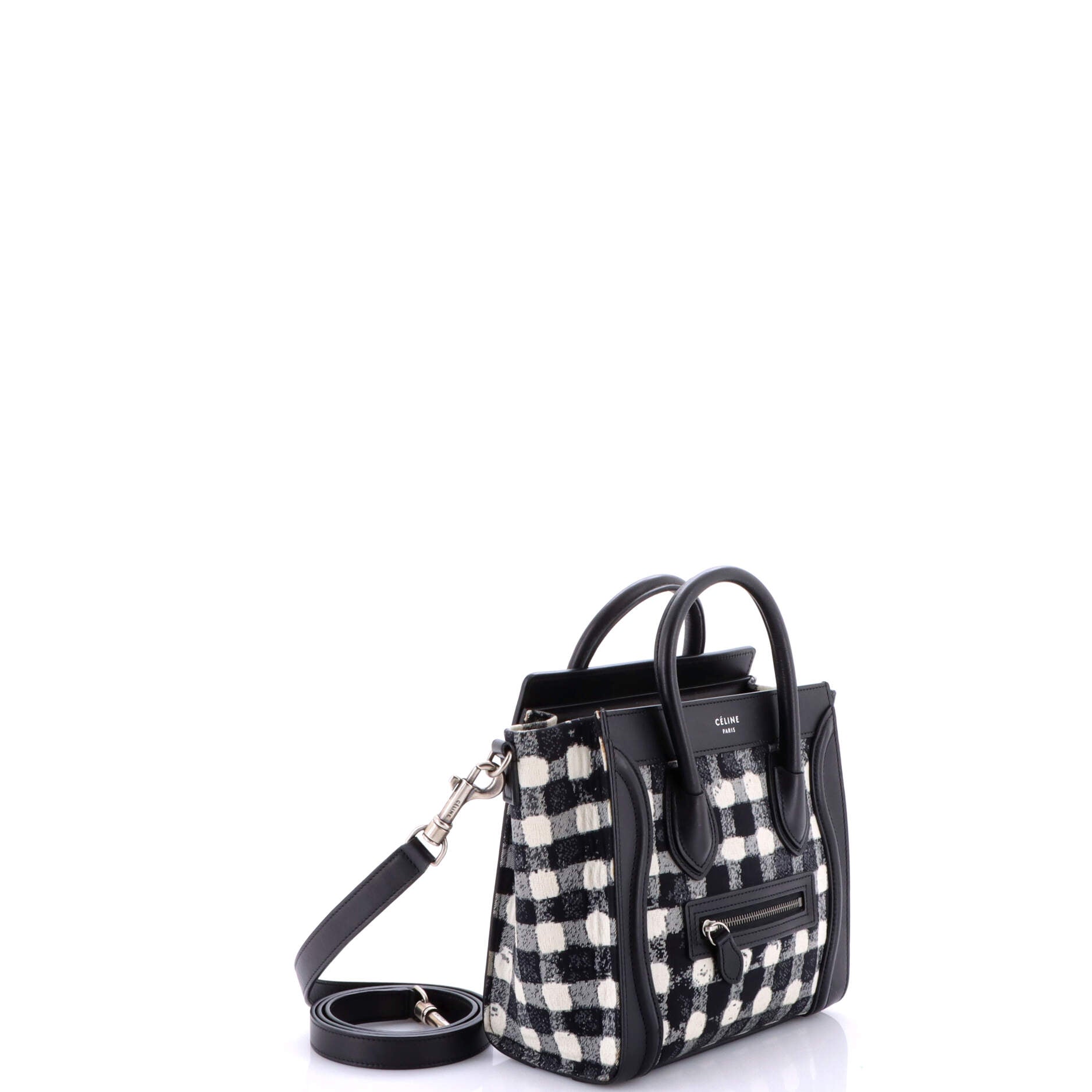 Luggage Bag Printed Jacquard and Leather Nano