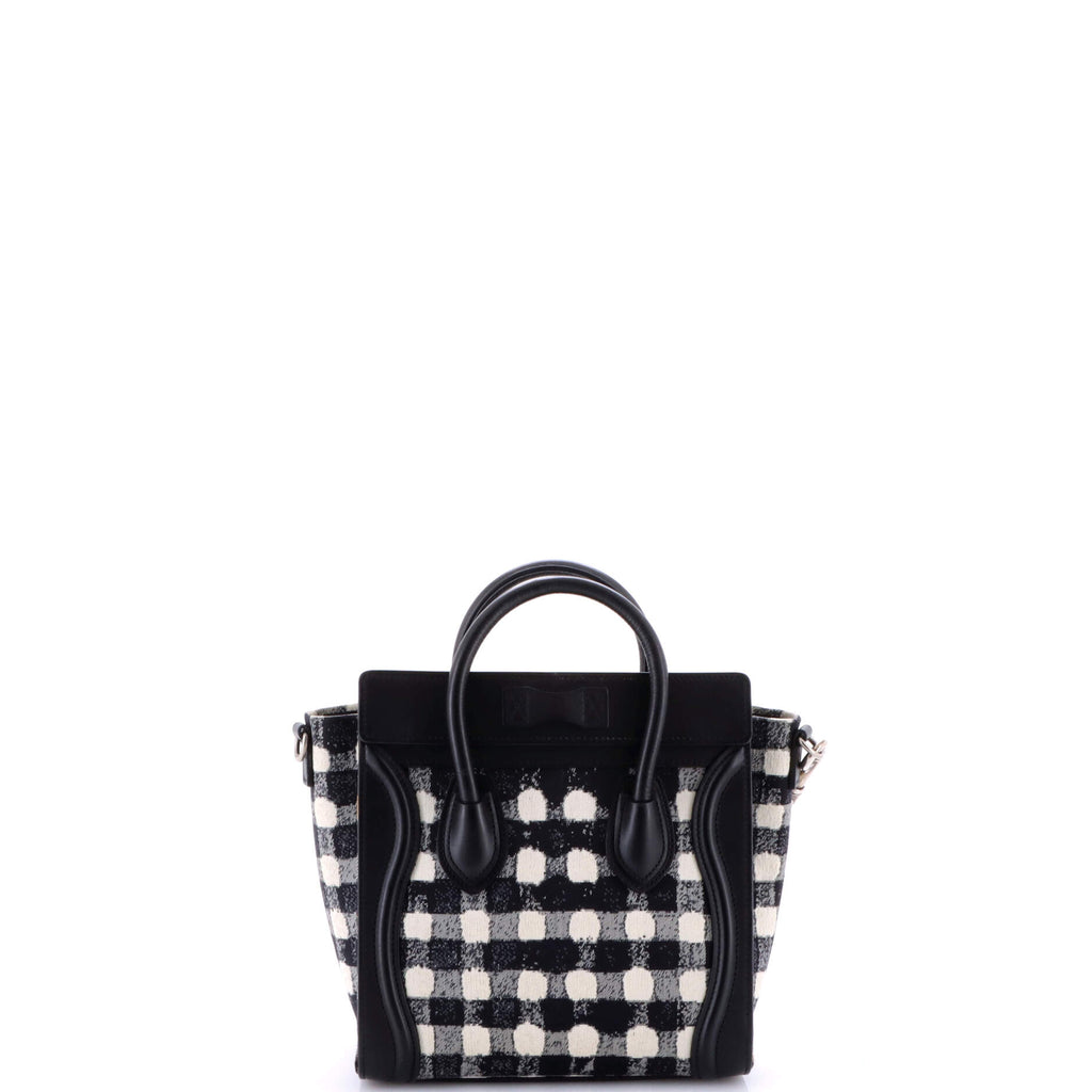 Luggage Bag Printed Jacquard and Leather Nano
