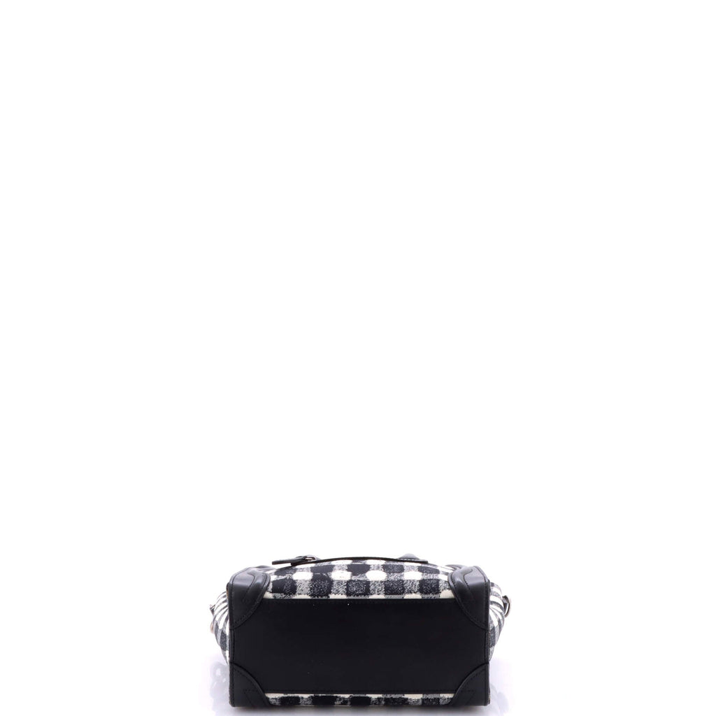 Luggage Bag Printed Jacquard and Leather Nano
