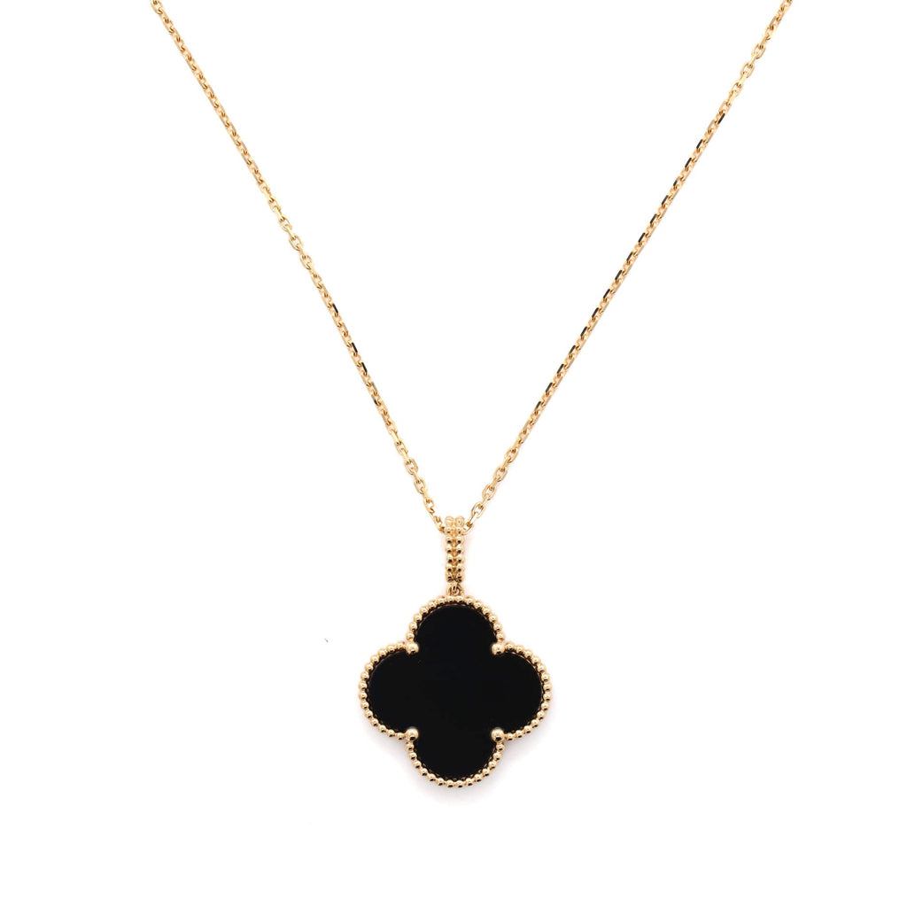 Magic Alhambra Pendant Necklace 18K Yellow Gold and Onyx