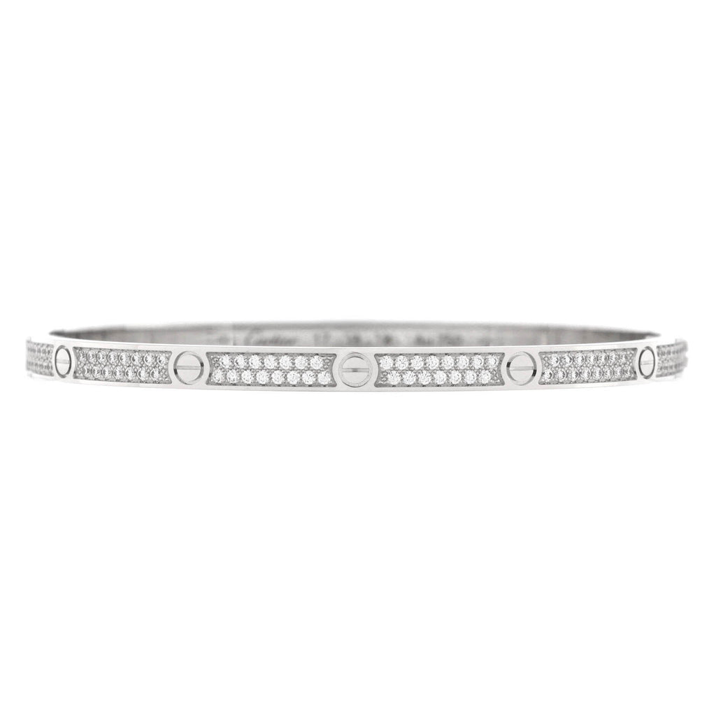 Love Bracelet 18K White Gold with Pave Diamonds Small