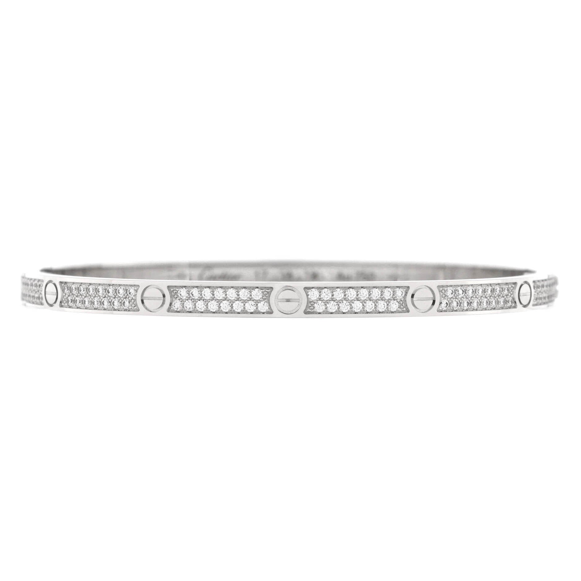 Love Bracelet 18K White Gold with Pave Diamonds Small