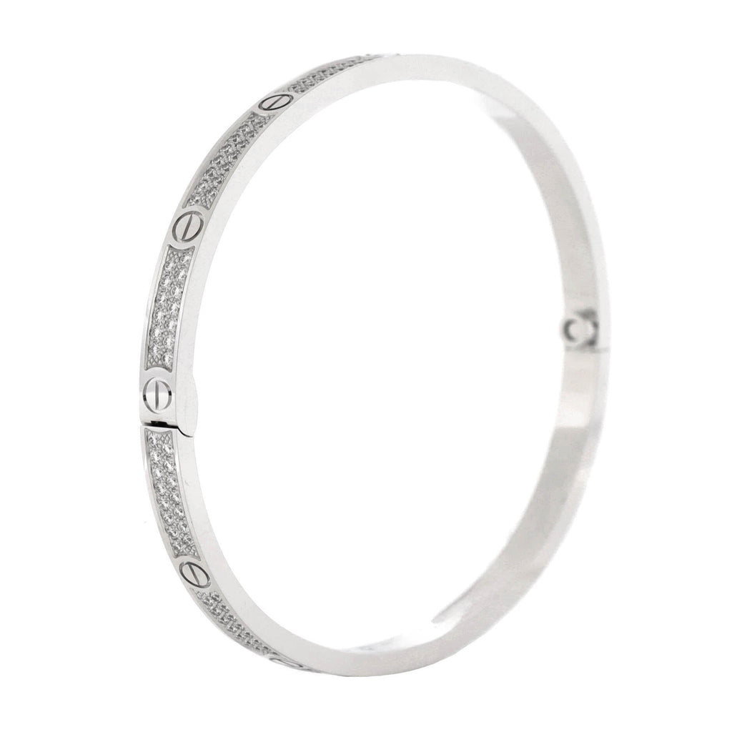 Love Bracelet 18K White Gold with Pave Diamonds Small