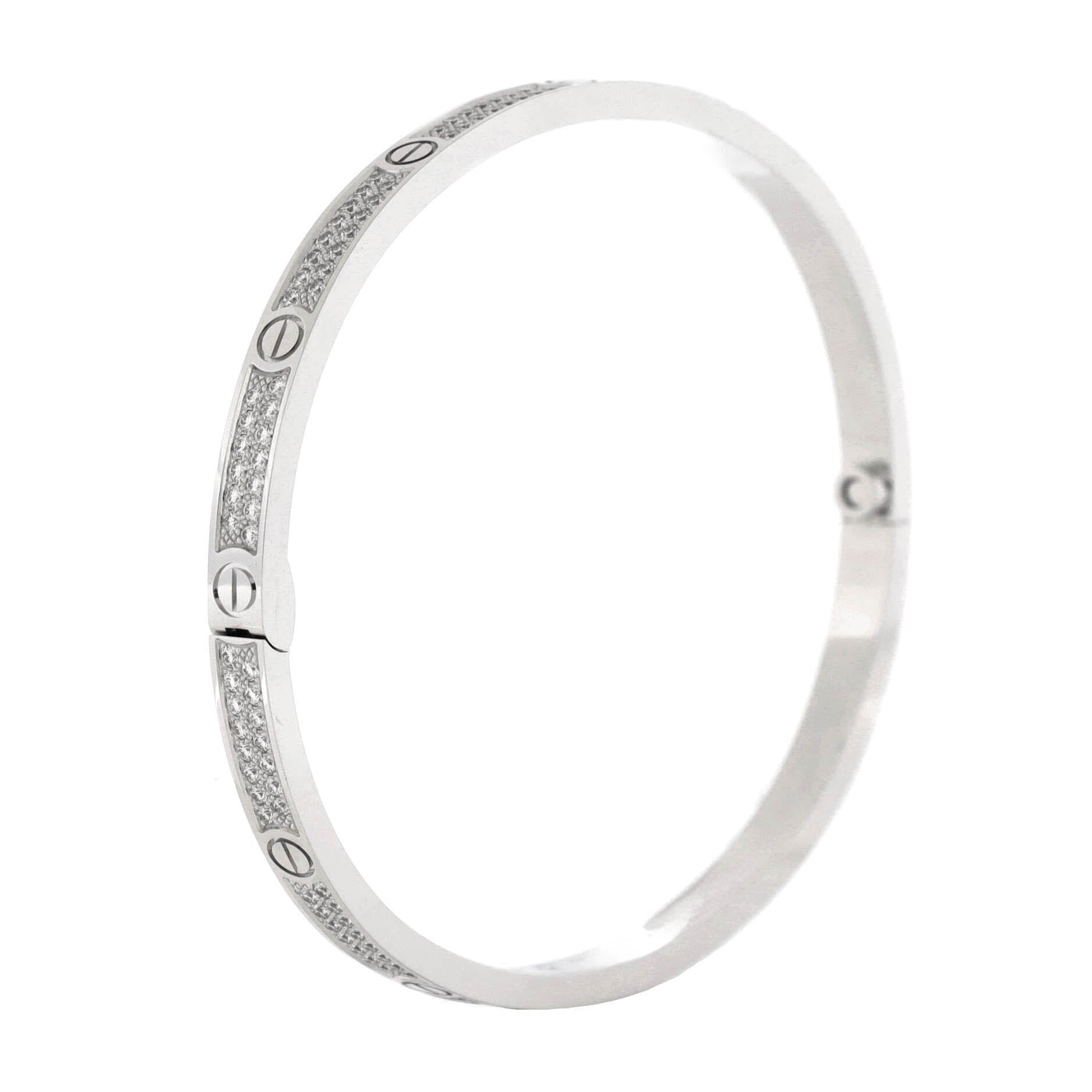 Love Bracelet 18K White Gold with Pave Diamonds Small