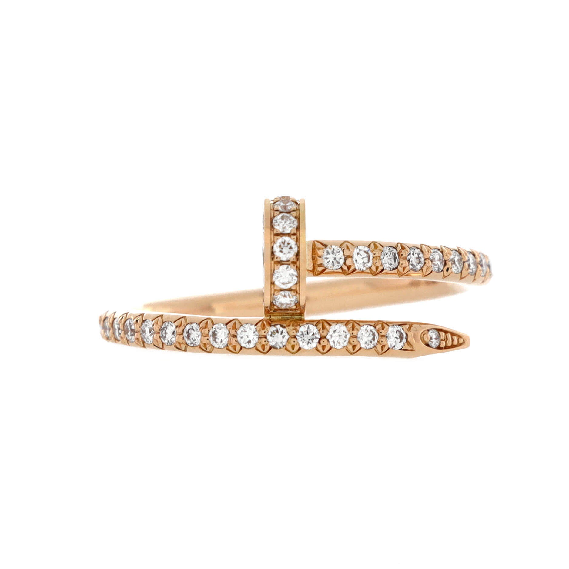Juste un Clou Paved Ring 18K Rose Gold with Diamonds Small