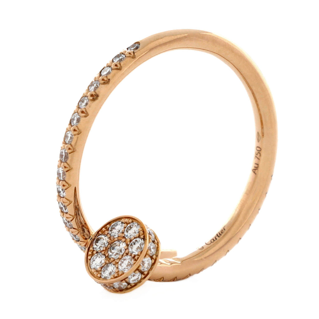 Juste un Clou Paved Ring 18K Rose Gold with Diamonds Small