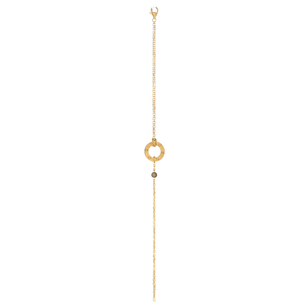 2 Diamonds Love Bracelet 18K Yellow Gold with Diamonds