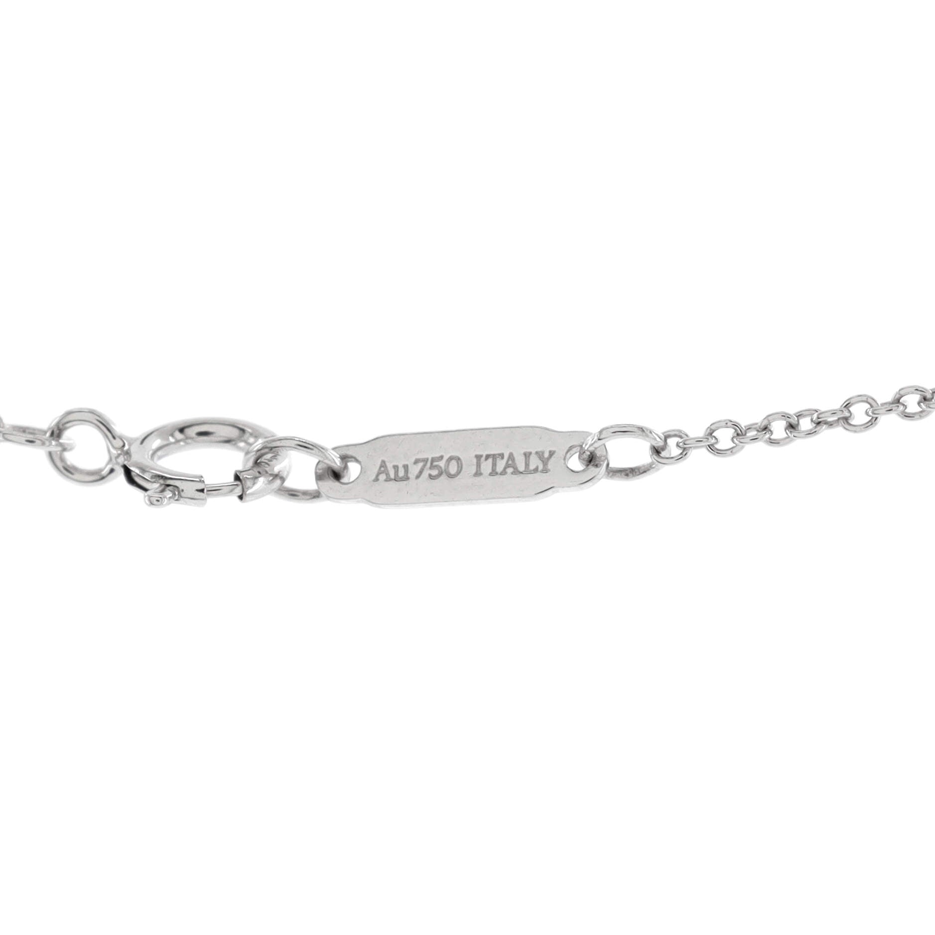T Smile Pendant Necklace 18K White Gold with Diamonds Small