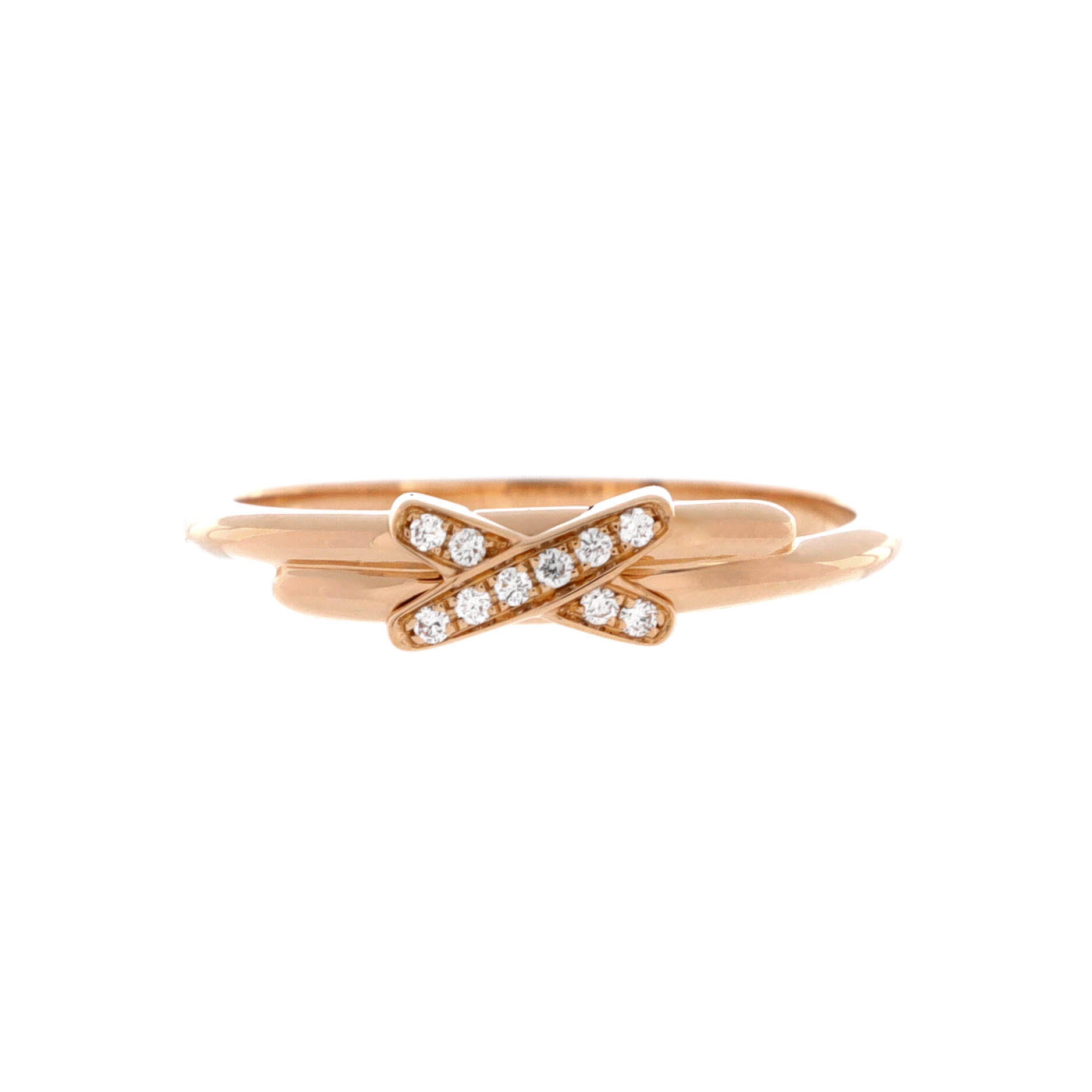 Jeux De Liens Ring 18K Rose Gold with Diamonds