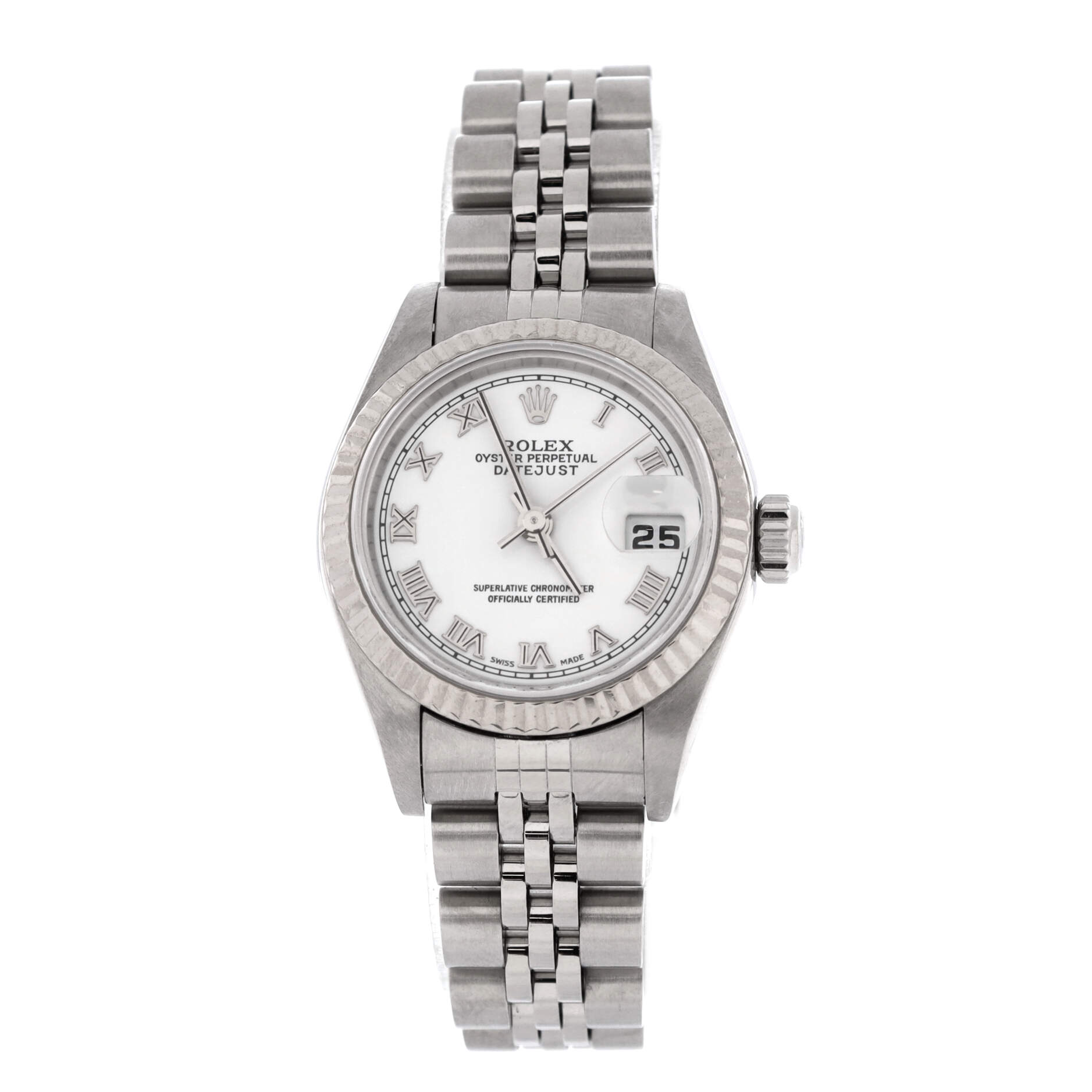 Oyster Perpetual Datejust Automatic Watch Stainless Steel and White Gold 26