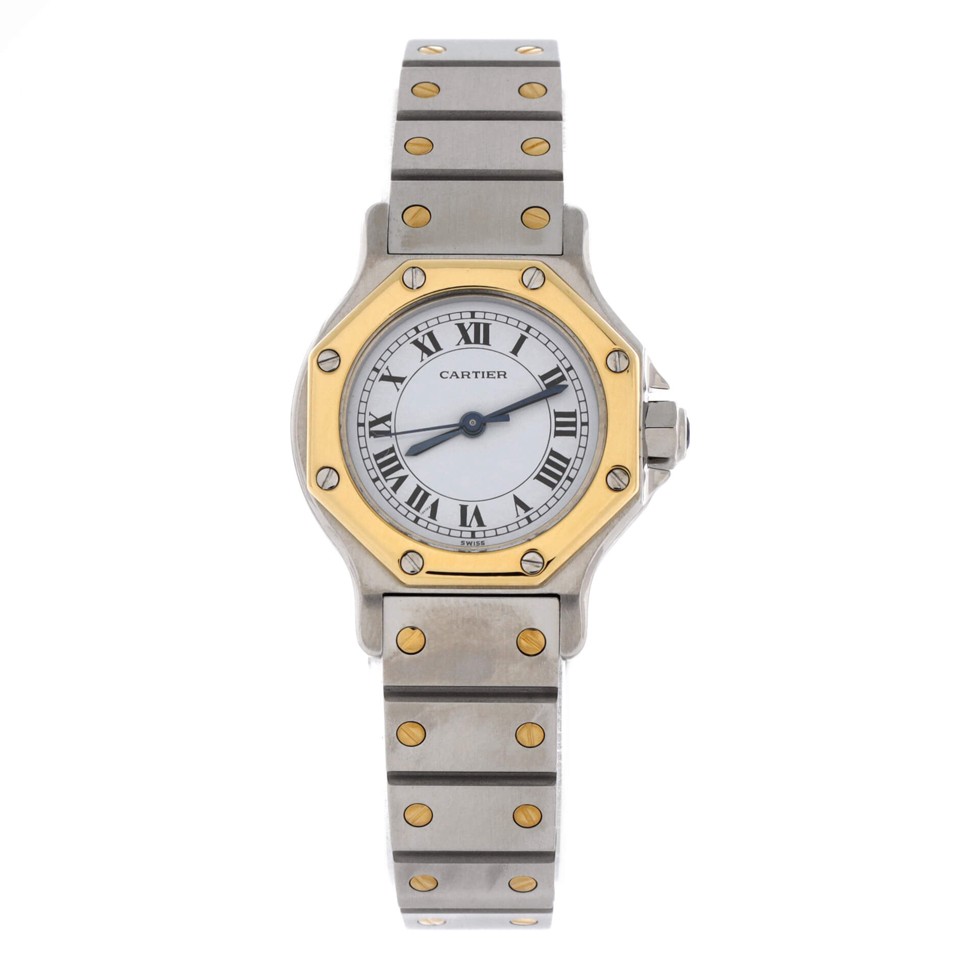 Santos de Cartier Octagon Automatic Watch Stainless Steel and Yellow Gold 25