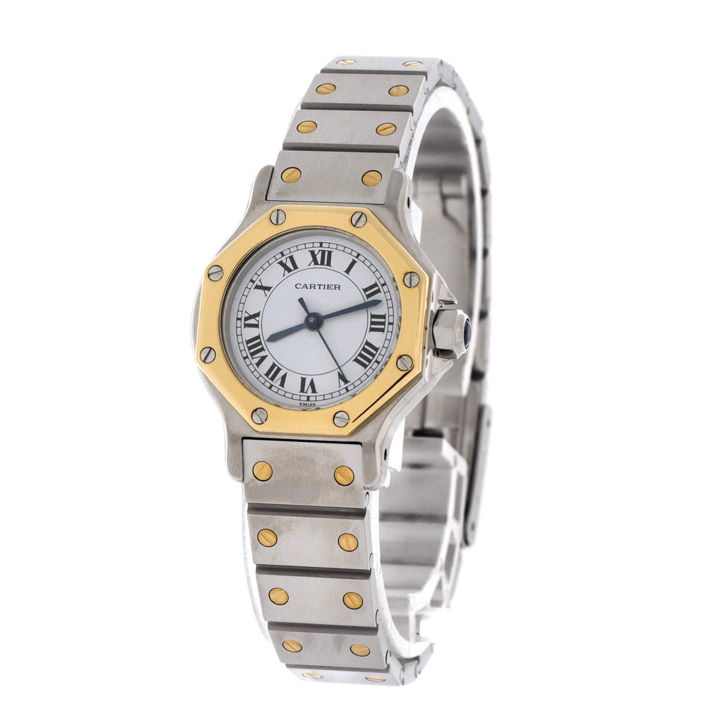 Santos de Cartier Octagon Automatic Watch Stainless Steel and Yellow Gold 25