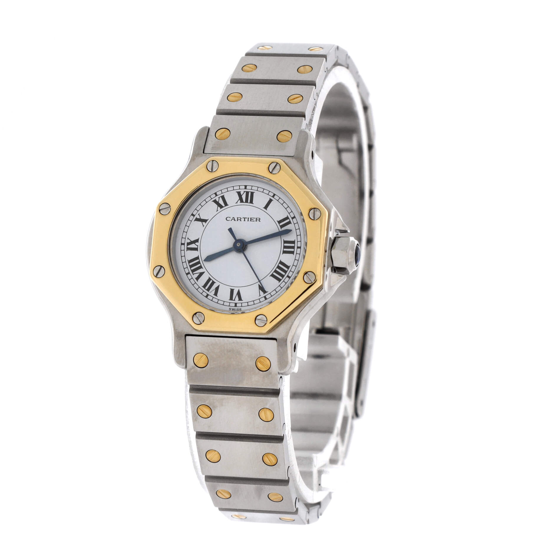 Santos de Cartier Octagon Automatic Watch Stainless Steel and Yellow Gold 25