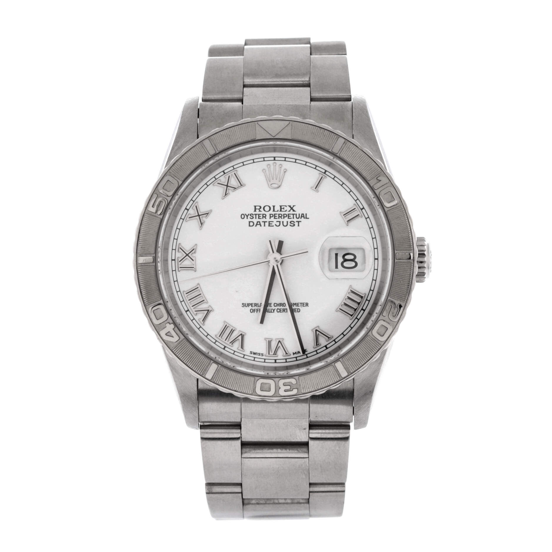 Oyster Perpetual Datejust Turn-O-Graph Automatic Watch Stainless Steel and White Gold 36