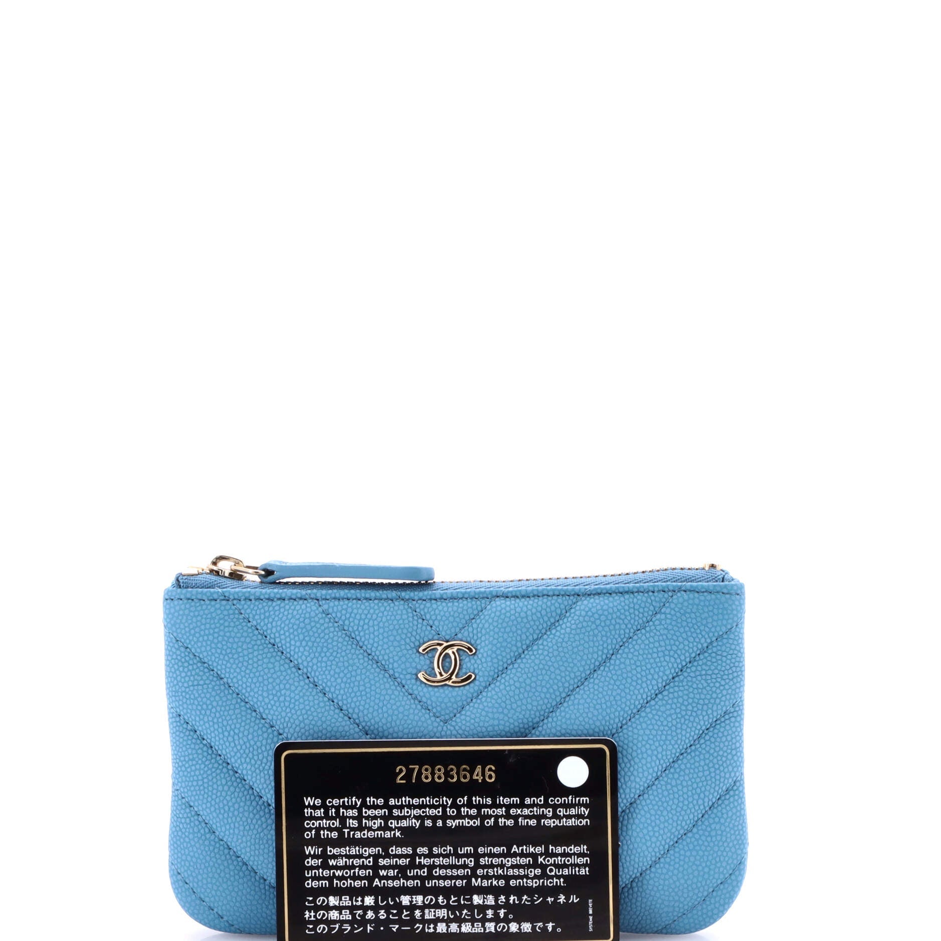 Classic O Case Pouch Chevron Caviar Mini