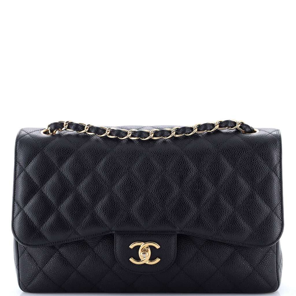 Classic Double Flap Bag Quilted Caviar Jumbo